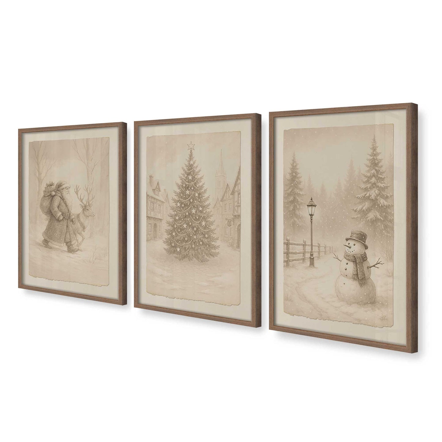 [Color:Walnut], Picture of art in a Walnut frame at an angle