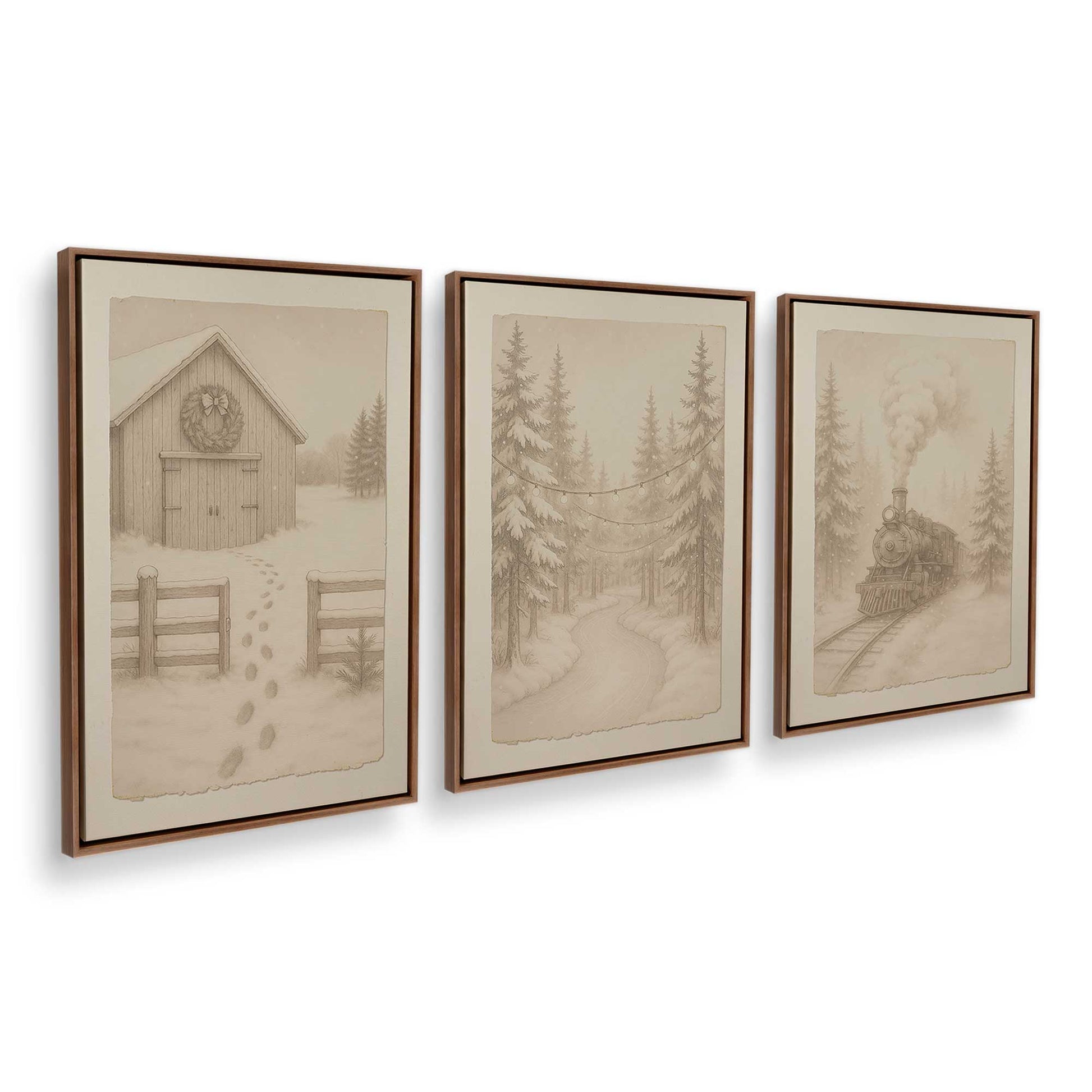 [Color:Walnut], Picture of art in a Walnut frame at an angle