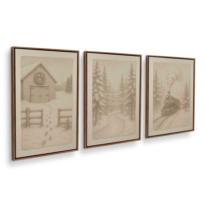 [Color:Walnut], Picture of art in a Walnut frame at an angle