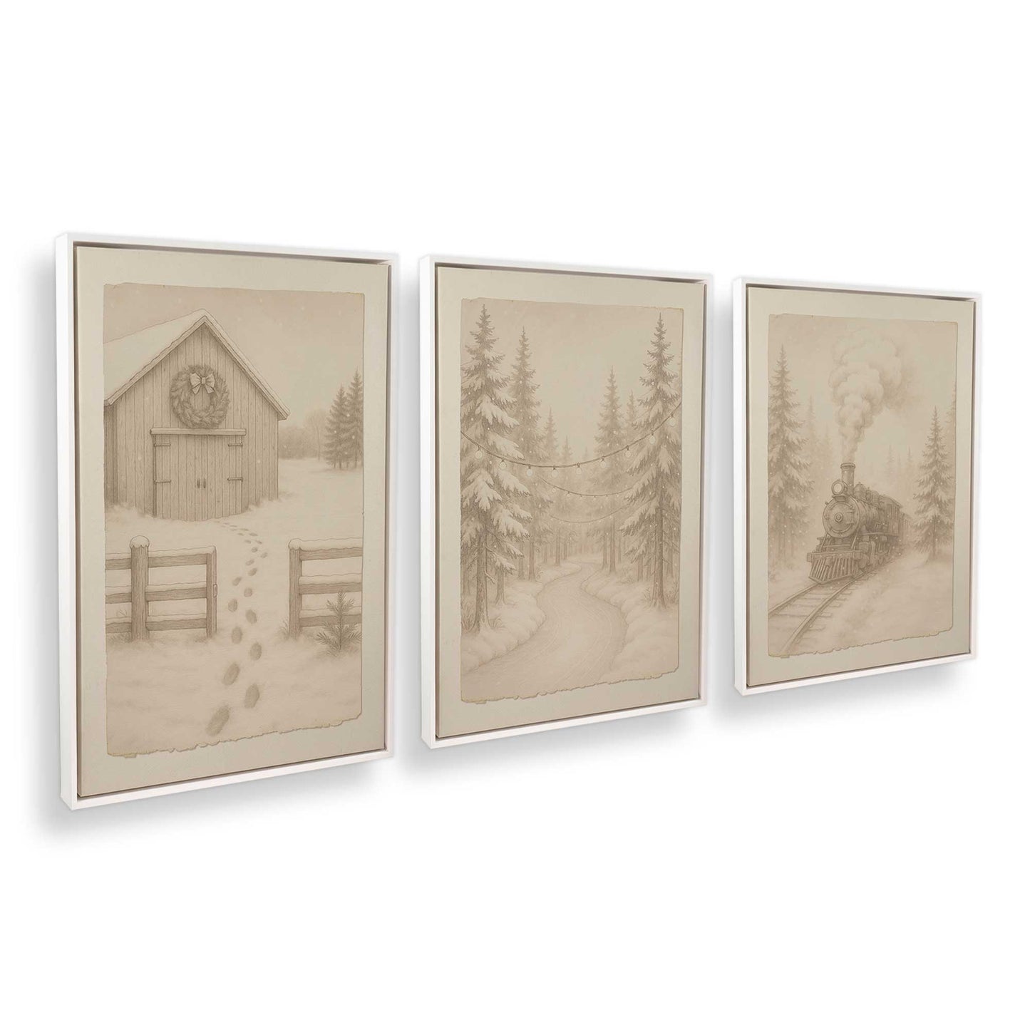 [Color:Opaque White], Picture of art in a White frame at an angle
