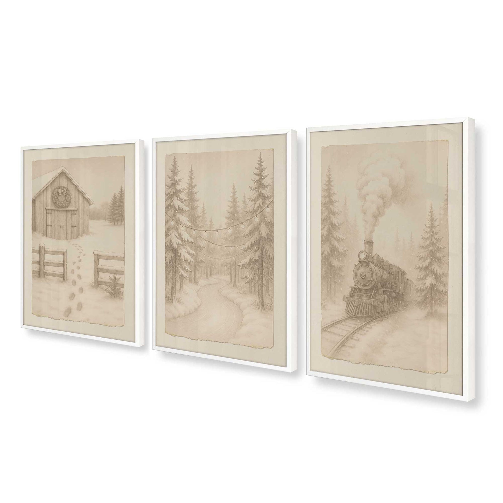 [Color:Opaque White], Picture of art in an Opaque White frame at an angle