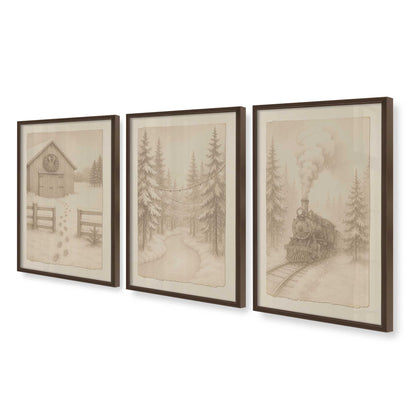 [Color:Belvinder Brown], Picture of art in a Belvinder Brown frame at an angle