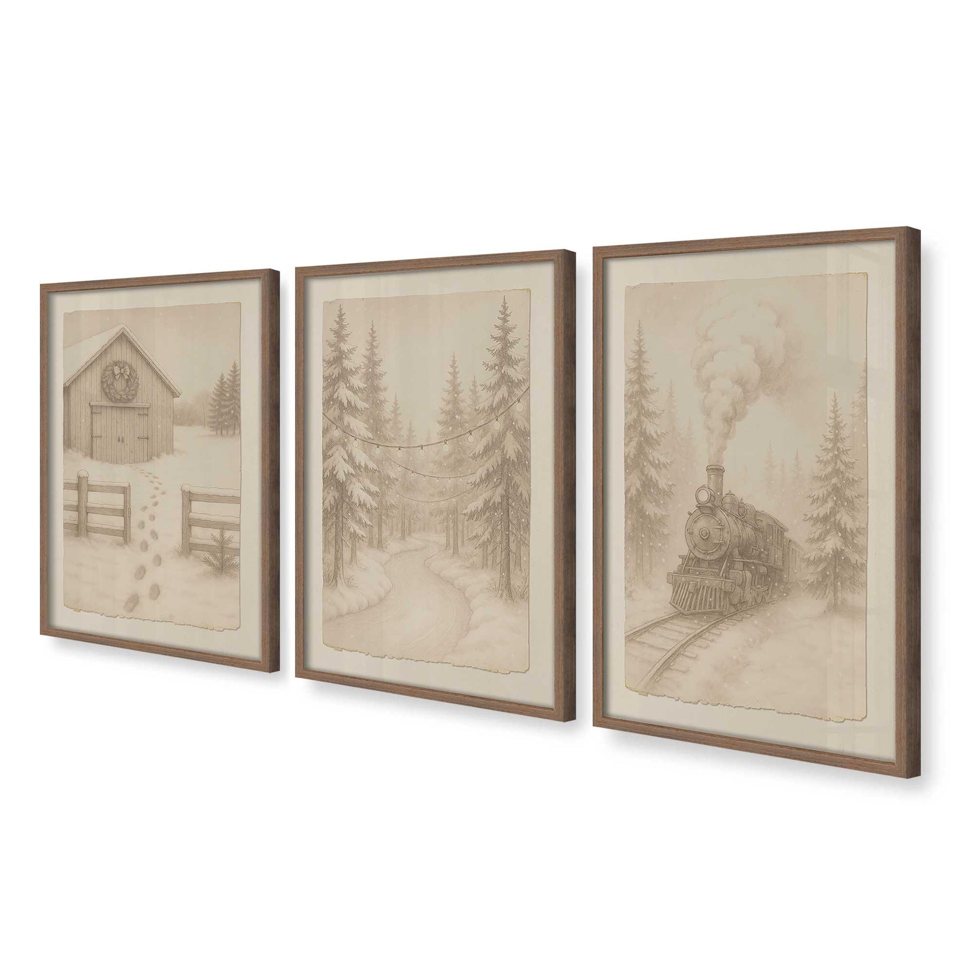 [Color:Walnut], Picture of art in a Walnut frame at an angle