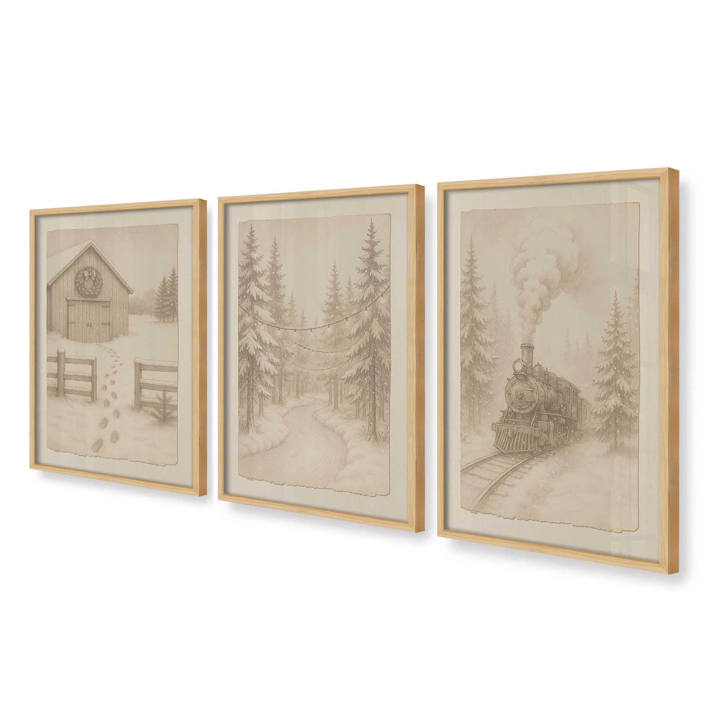 [Color:American Maple], Picture of art in an American Maple frame at an angle