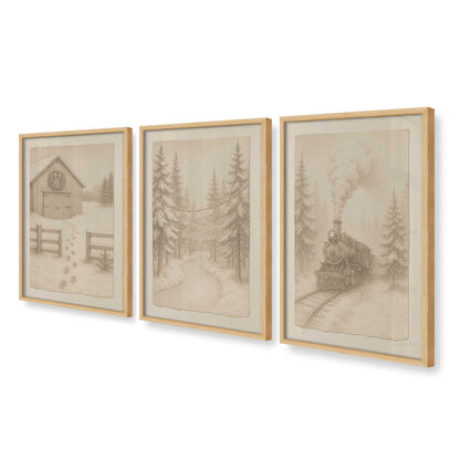 [Color:American Maple], Picture of art in an American Maple frame at an angle