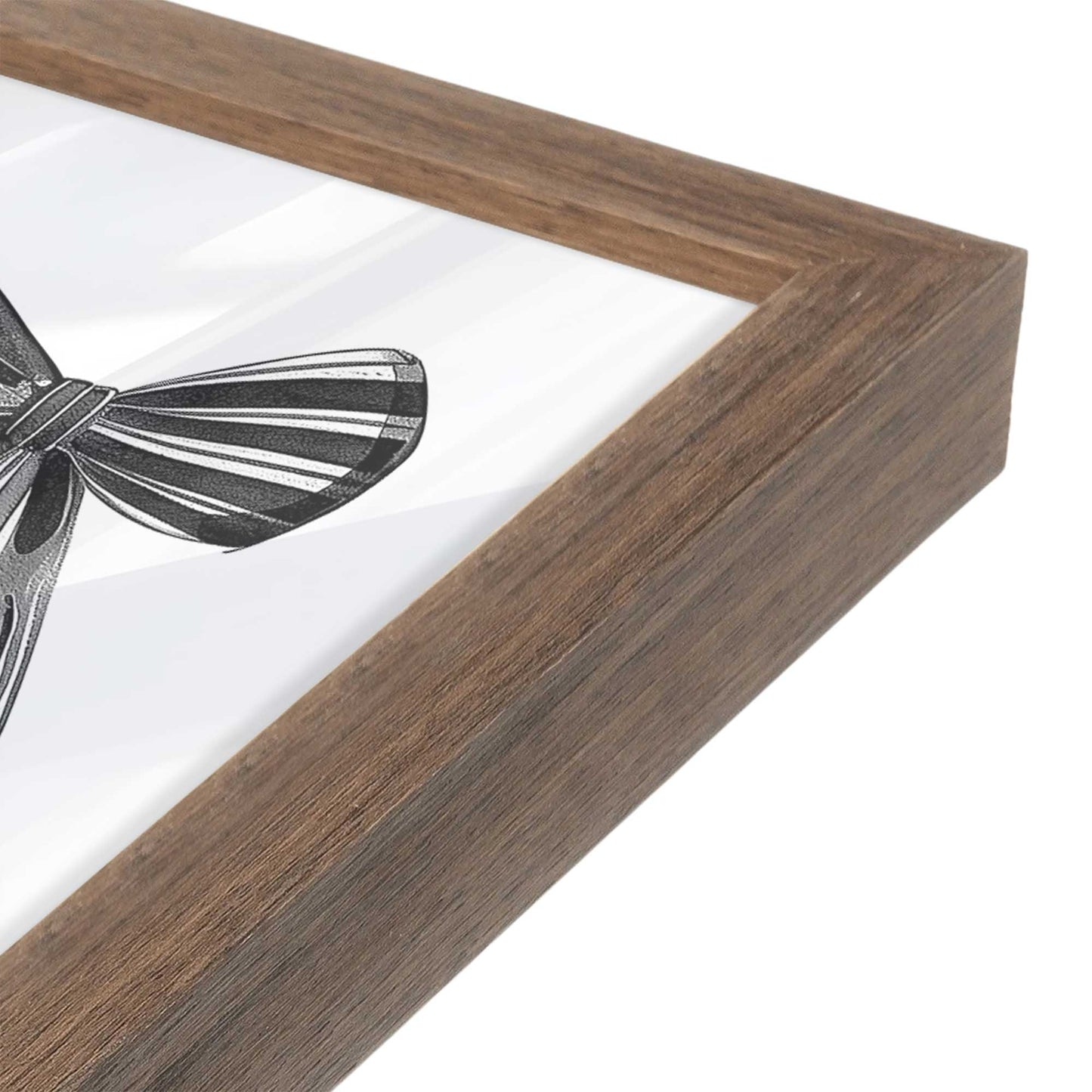 [Color:Walnut], Picture of art in a Walnut frame of the corner