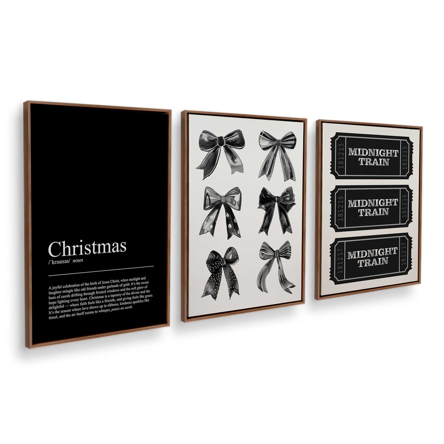 [Color:Walnut], Picture of art in a Walnut frame at an angle