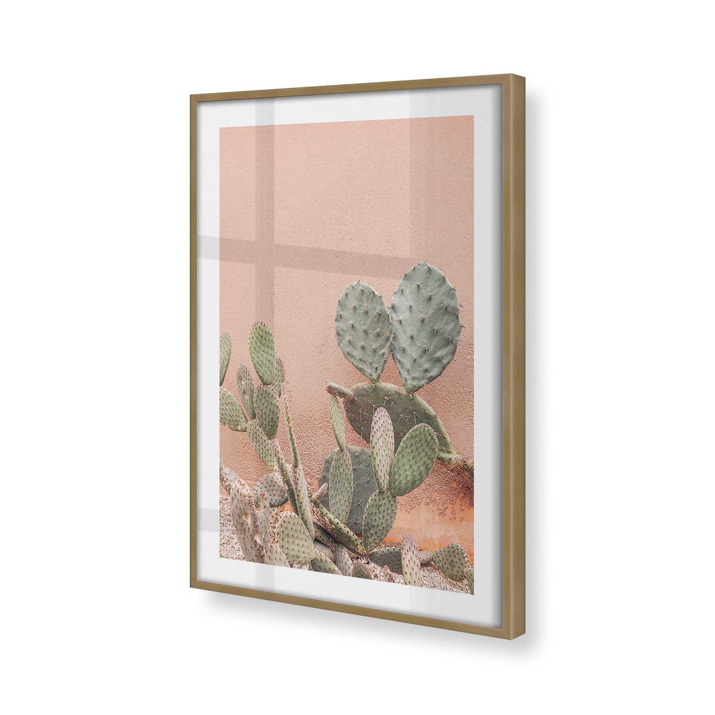 [Color:Brushed Gold] Picture of art in a Brushed Gold frame at an angle