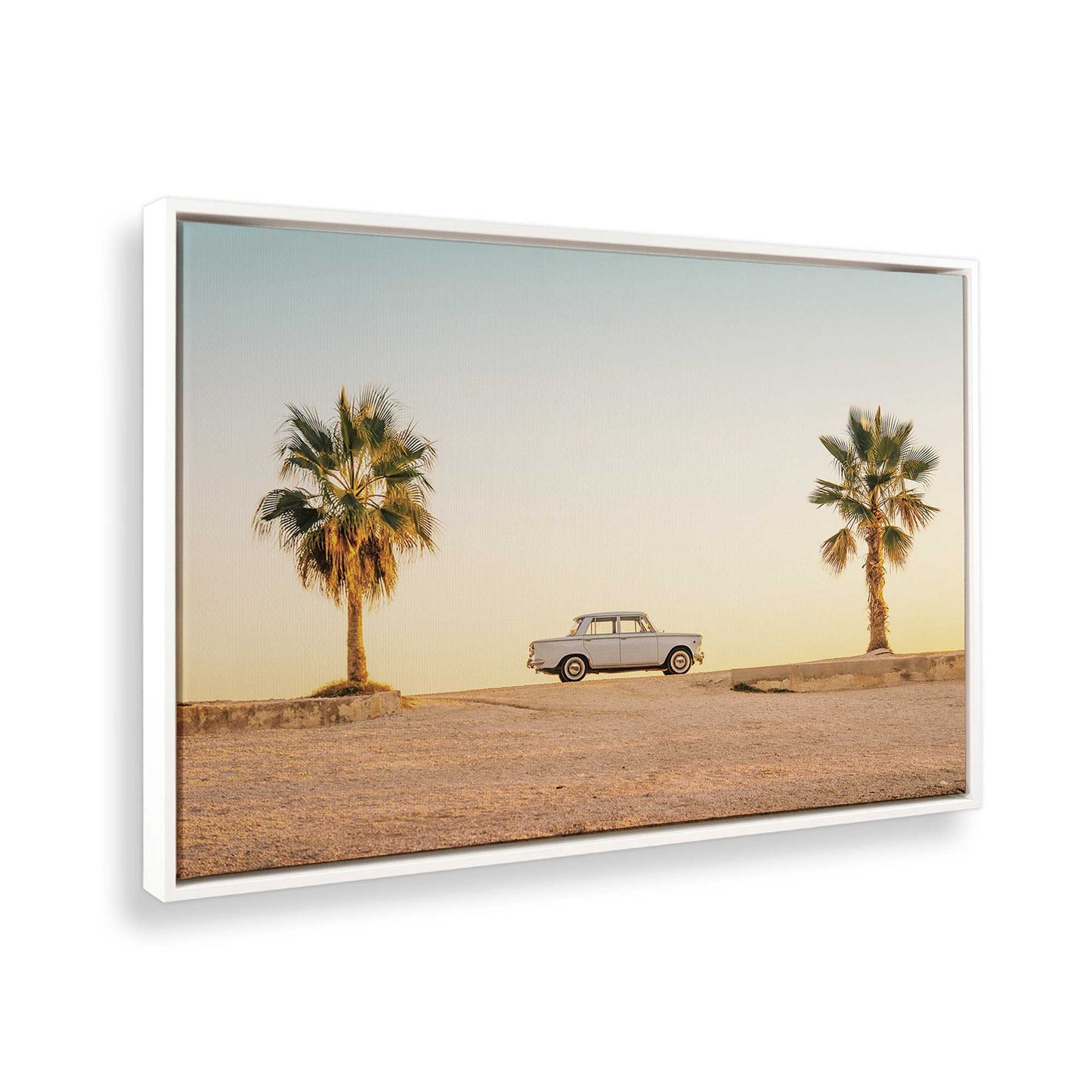 [Color:Opaque White] Picture of art in a White frame at an angle