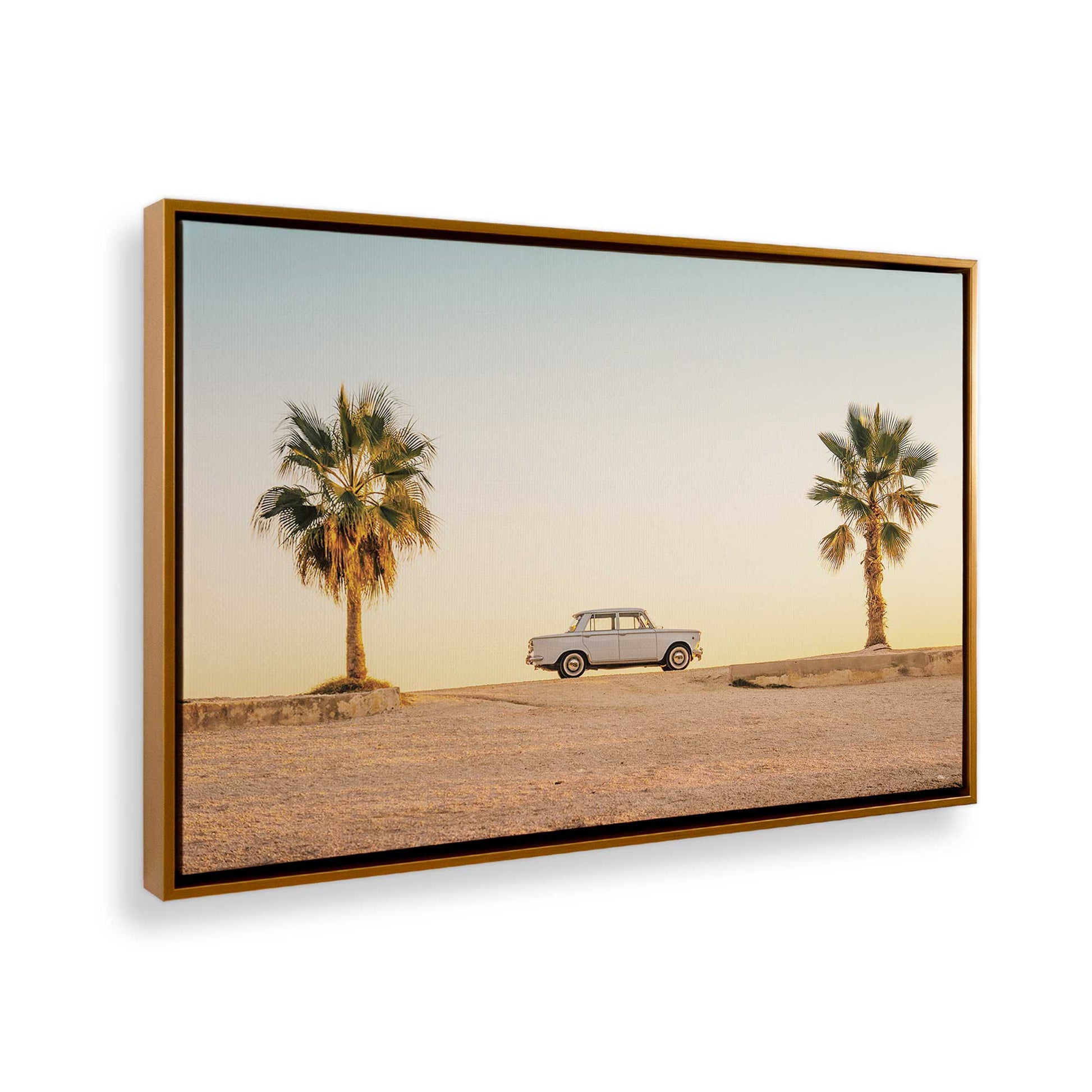 [Color:Polished Gold] Picture of art in a Polished Gold frame at an angle