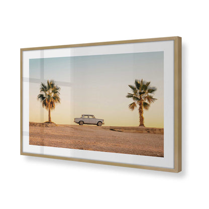 [Color:Brushed Gold] Picture of art in a Brushed Gold frame at an angle