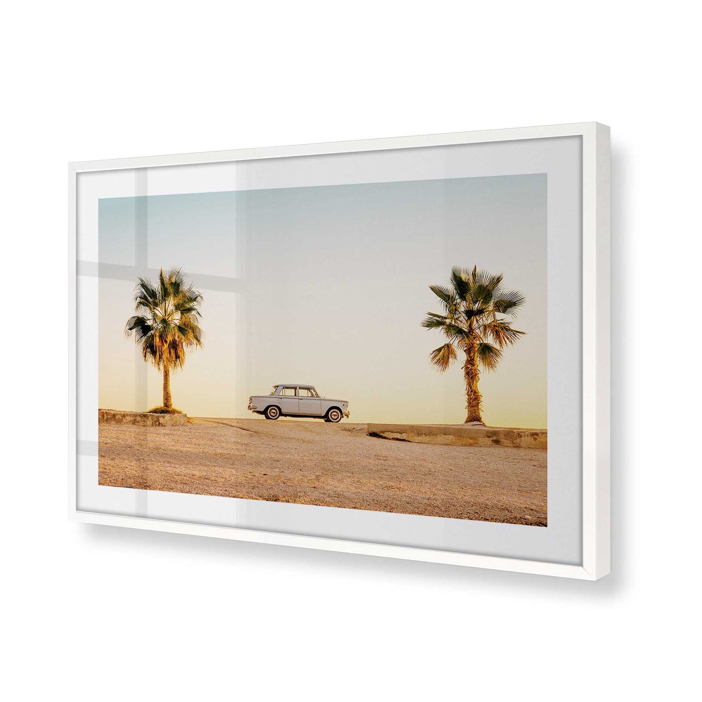 [Color:Opaque White] Picture of art in a Opaque White frame at an angle