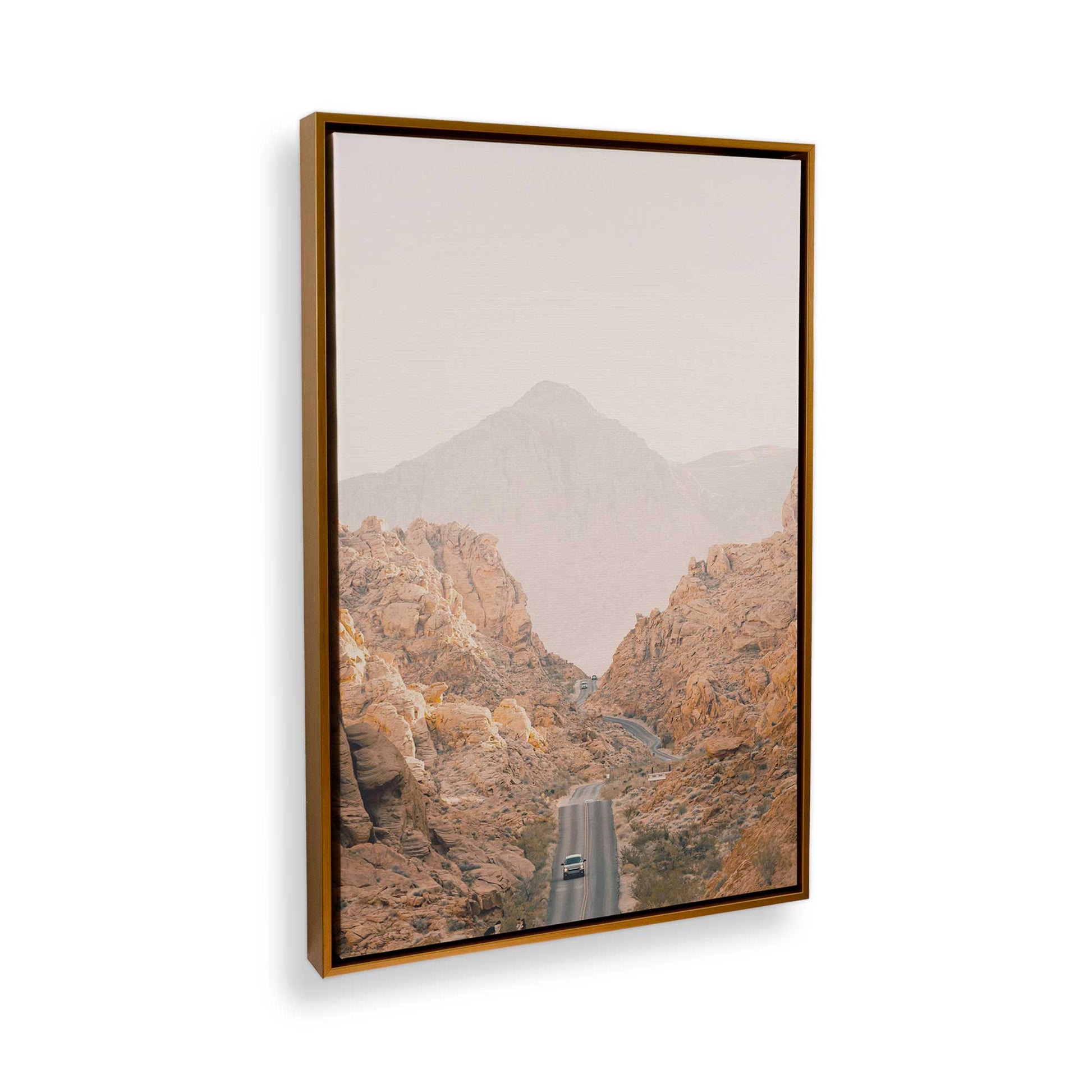 [Color:Polished Gold] Picture of art in a Polished Gold frame at an angle