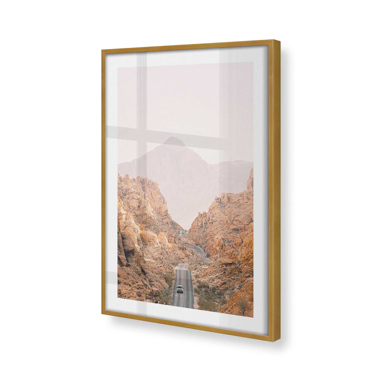 [Color:Polished Gold] Picture of art in a Polished Gold frame at an angle