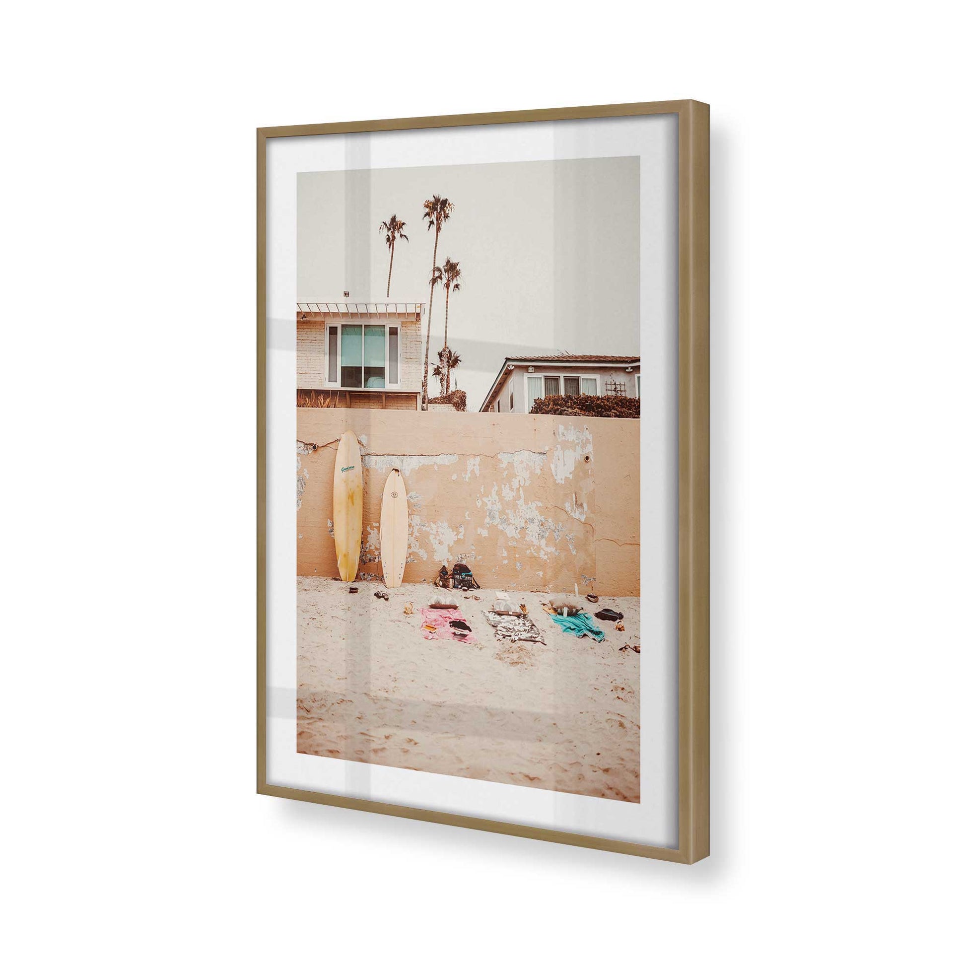 [Color:Brushed Gold] Picture of art in a Brushed Gold frame at an angle