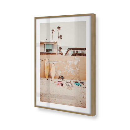 [Color:Brushed Gold] Picture of art in a Brushed Gold frame at an angle