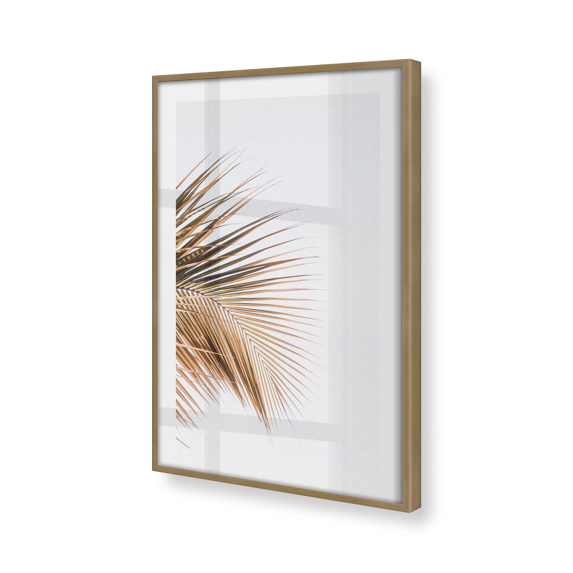 [Color:Brushed Gold] Picture of art in a Brushed Gold frame at an angle