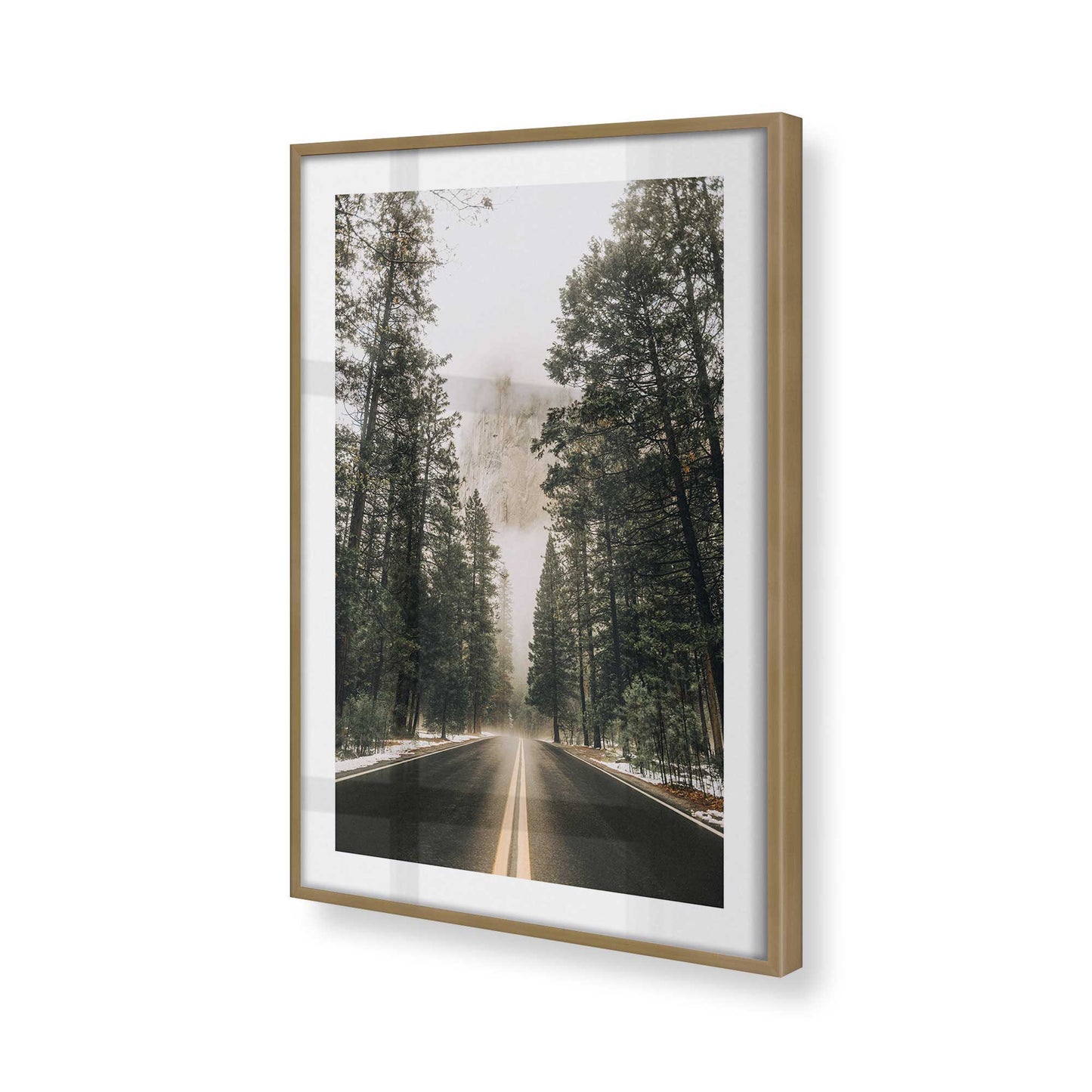 [Color:Brushed Gold] Picture of art in a Brushed Gold frame at an angle