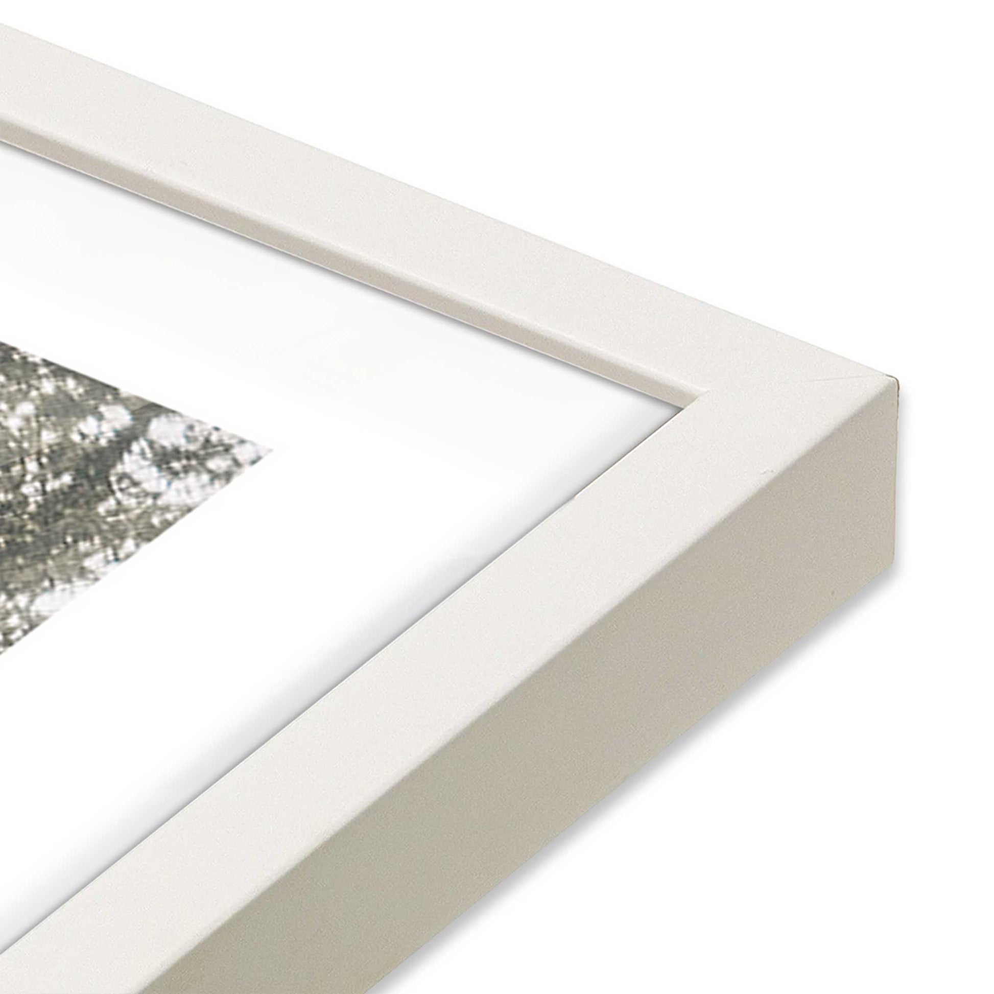 [Color:Opaque White] Picture of art in a Opaque White frame of the corner