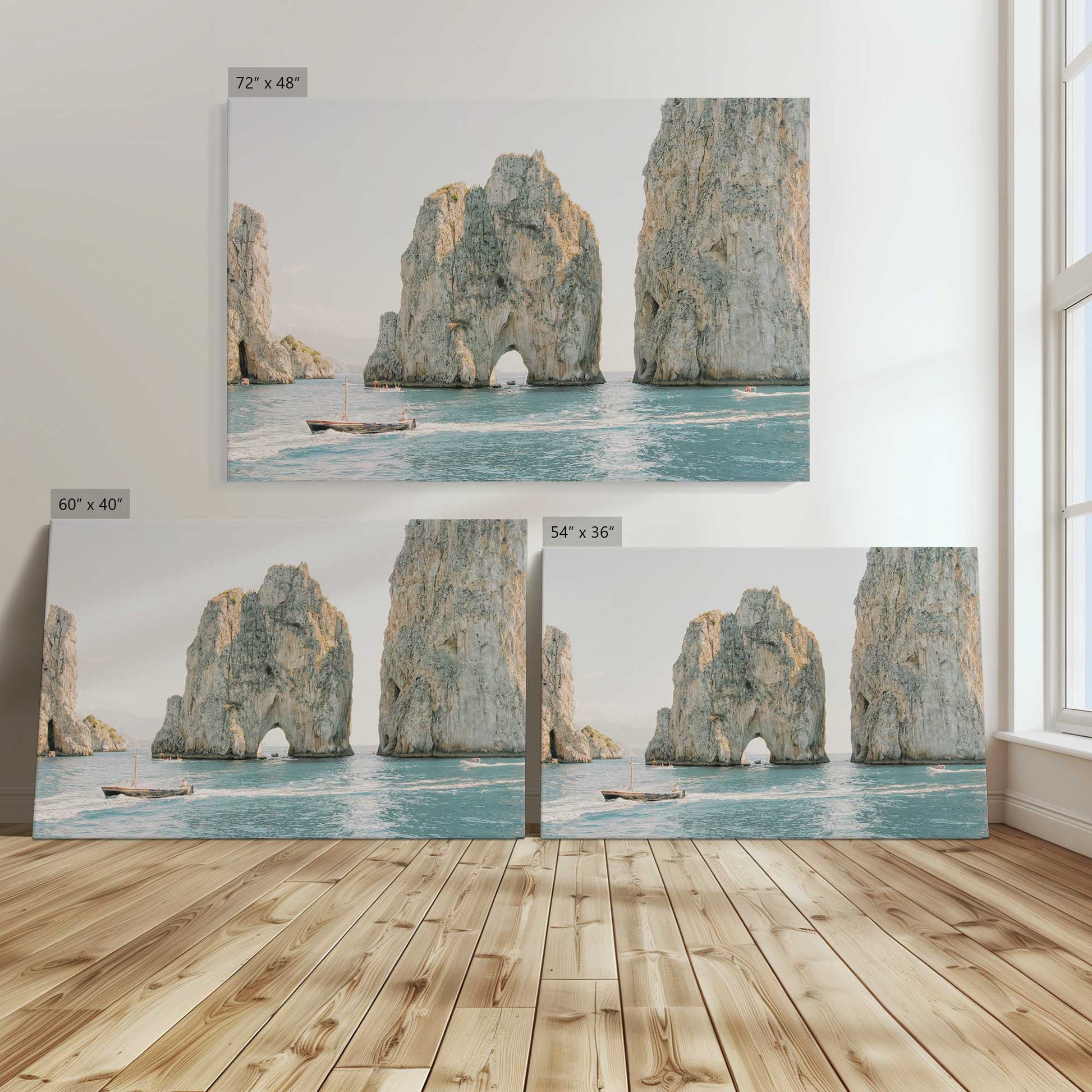[Color:Stretched Canvas], Image showing the size comparisons