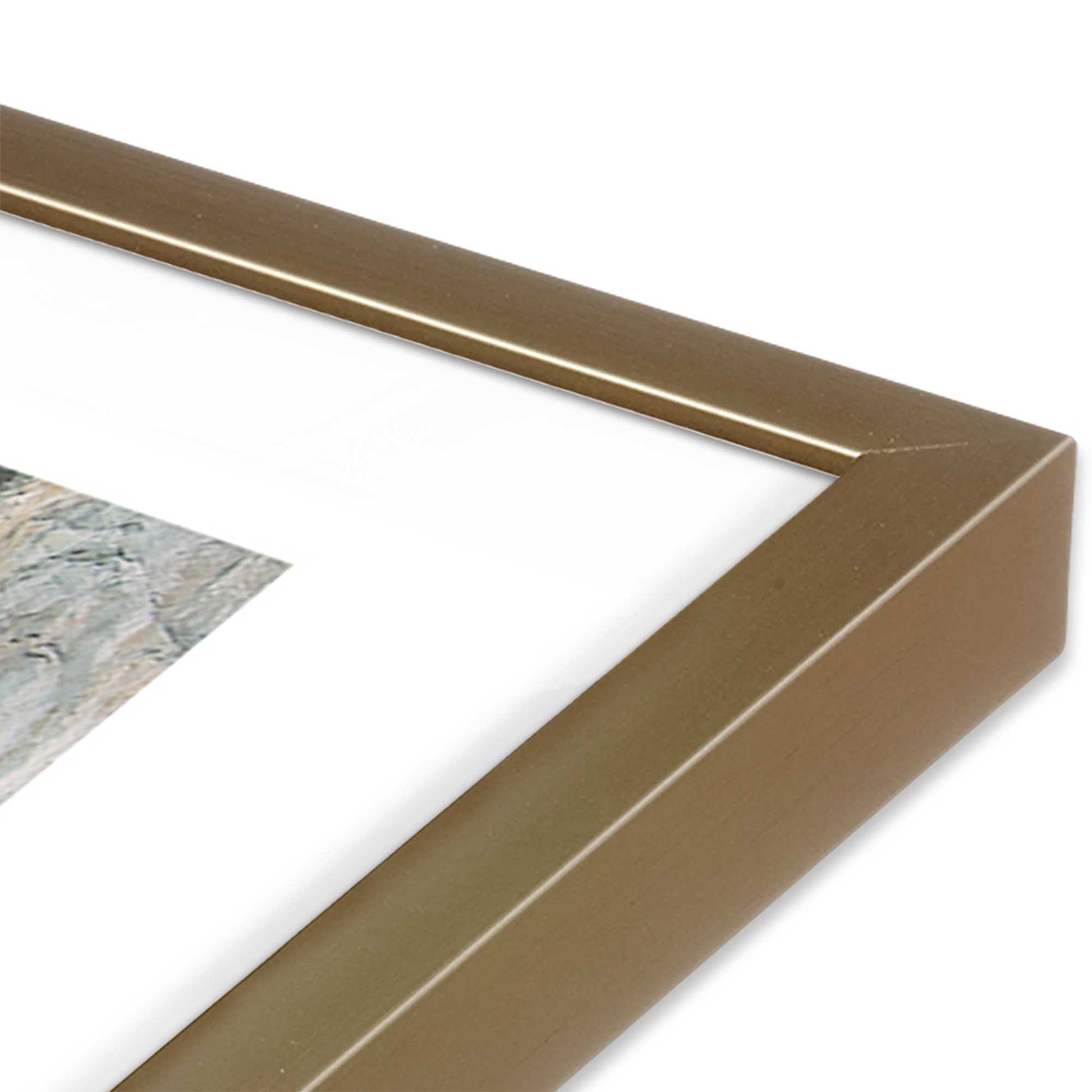 [Color:Brushed Gold] Picture of art in a Brushed Gold frame of the corner