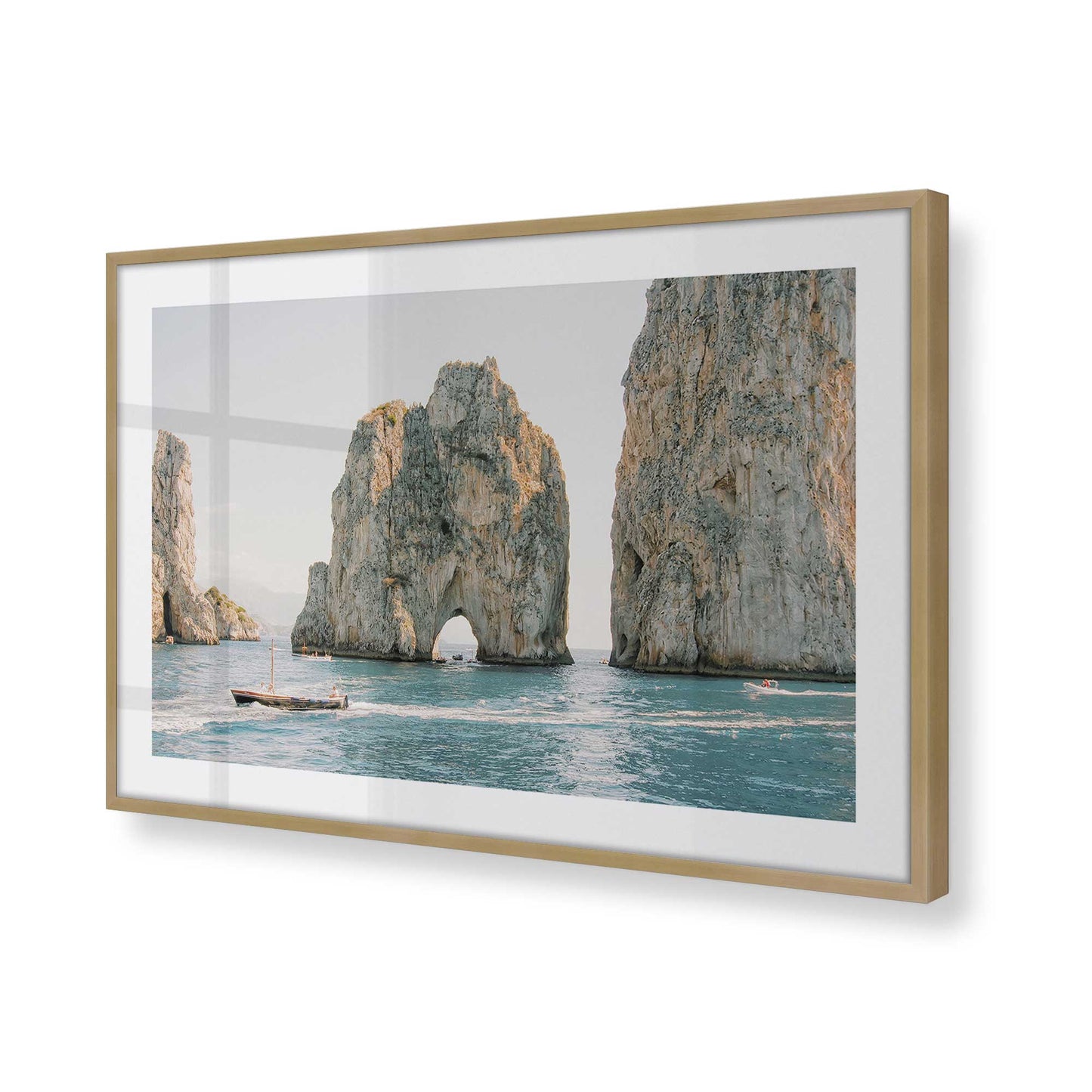 [Color:Brushed Gold] Picture of art in a Brushed Gold frame at an angle