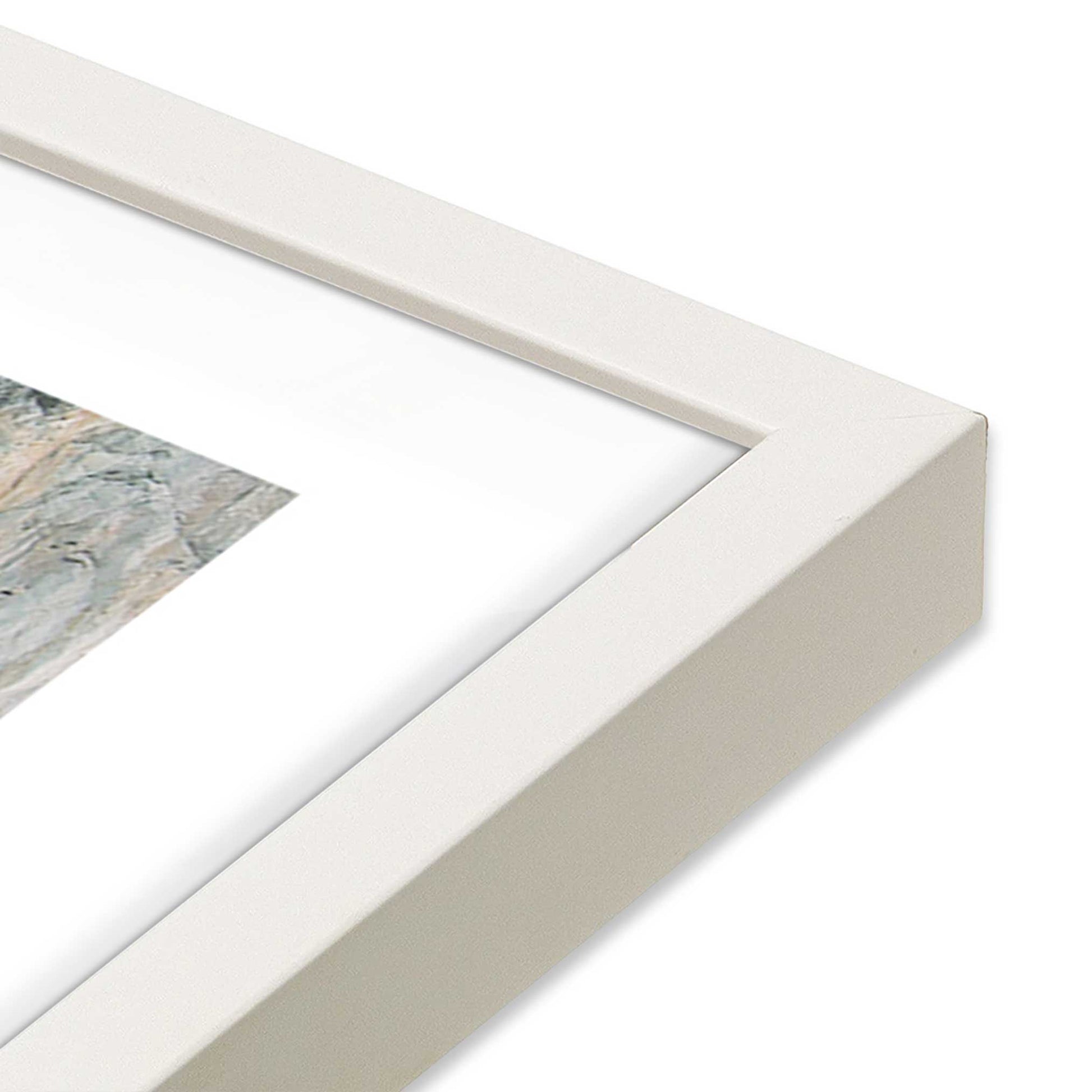 [Color:Opaque White] Picture of art in a Opaque White frame of the corner