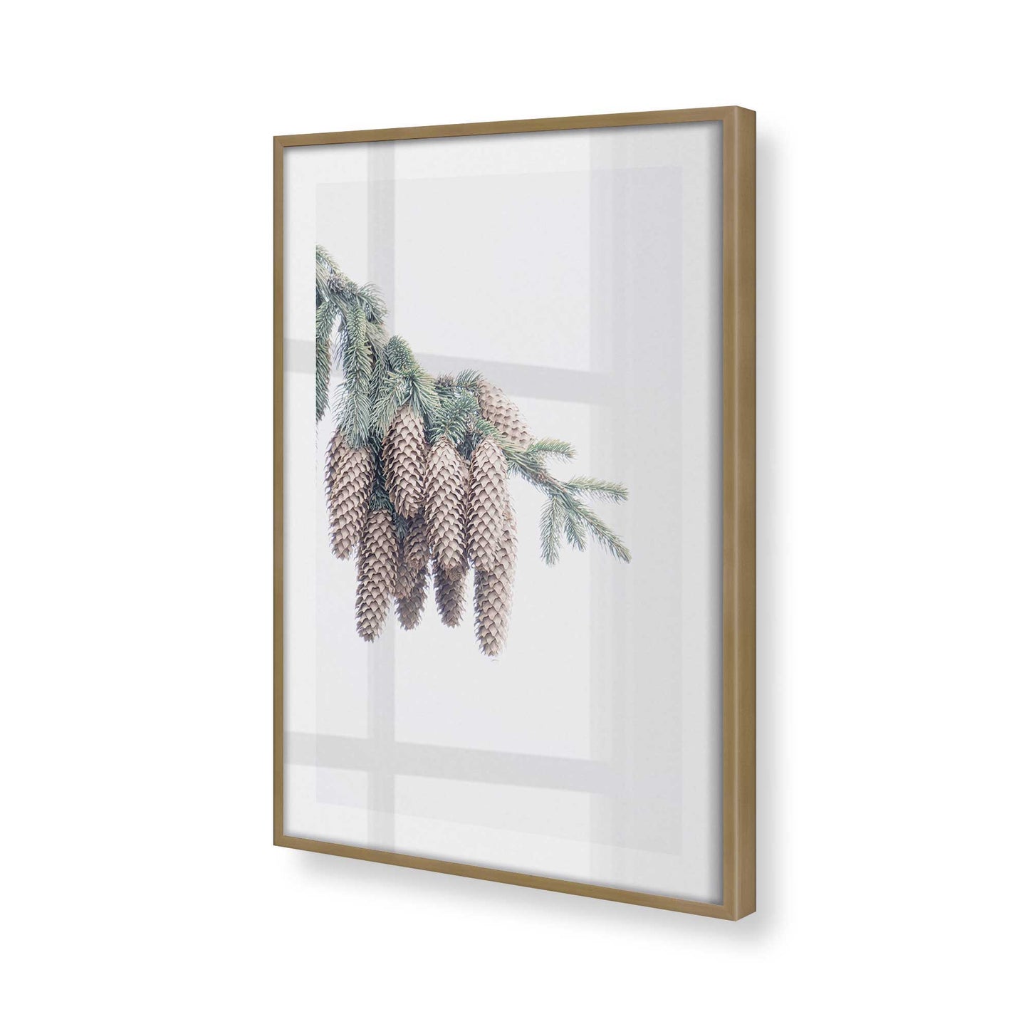 [Color:Brushed Gold] Picture of art in a Brushed Gold frame at an angle