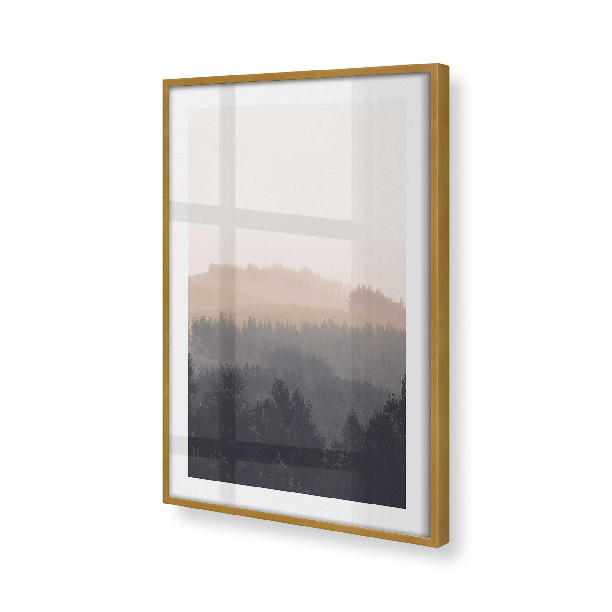 [Color:Polished Gold] Picture of art in a Polished Gold frame at an angle