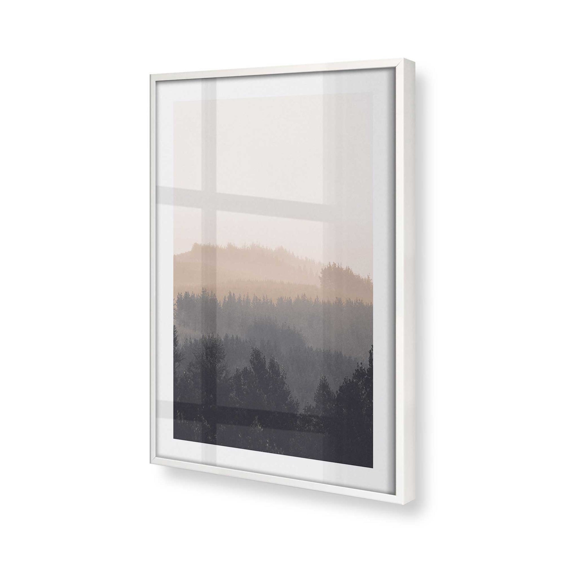 [Color:Opaque White] Picture of art in a Opaque White frame at an angle