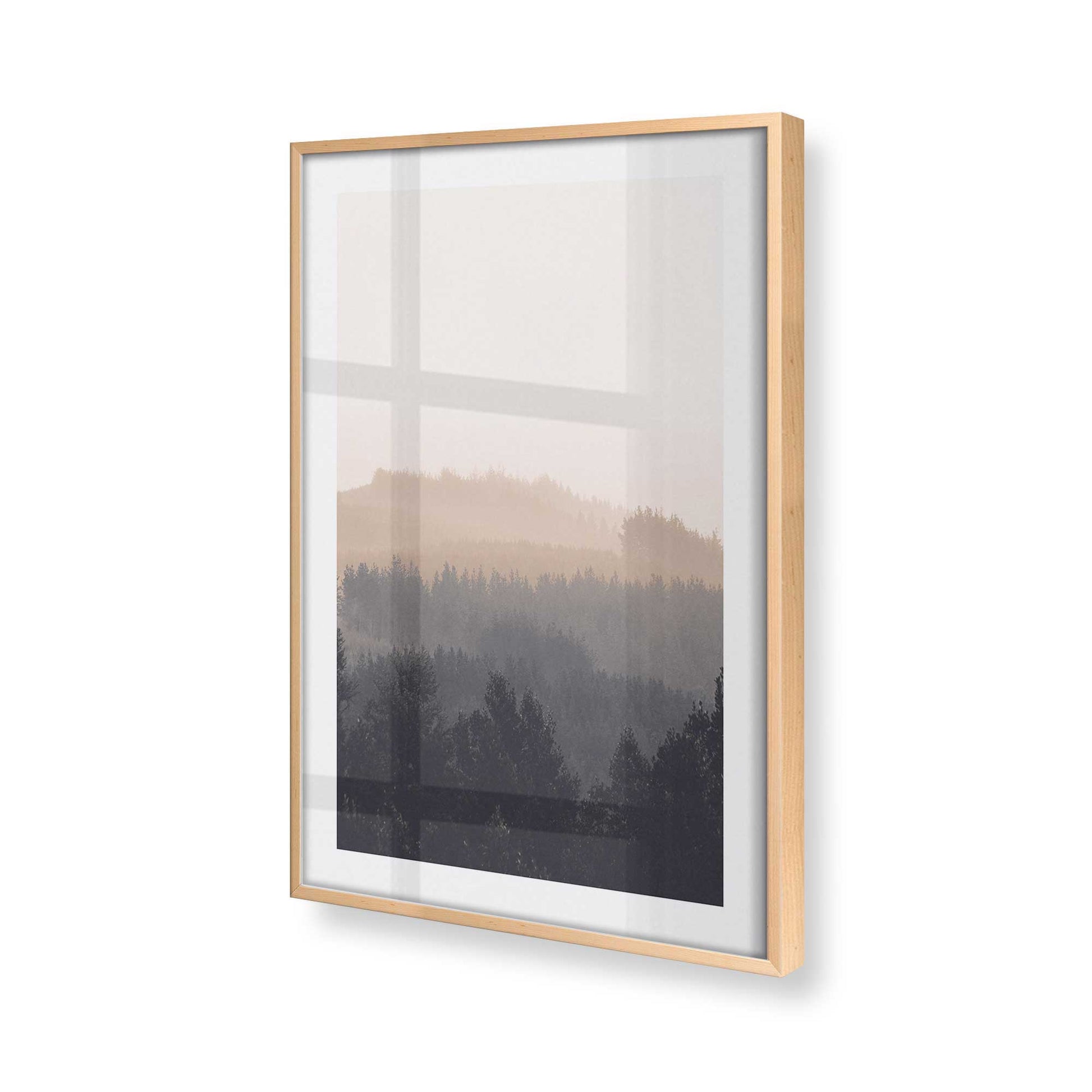 [Color:Raw Maple] Picture of art in a Raw Maple frame at an angle