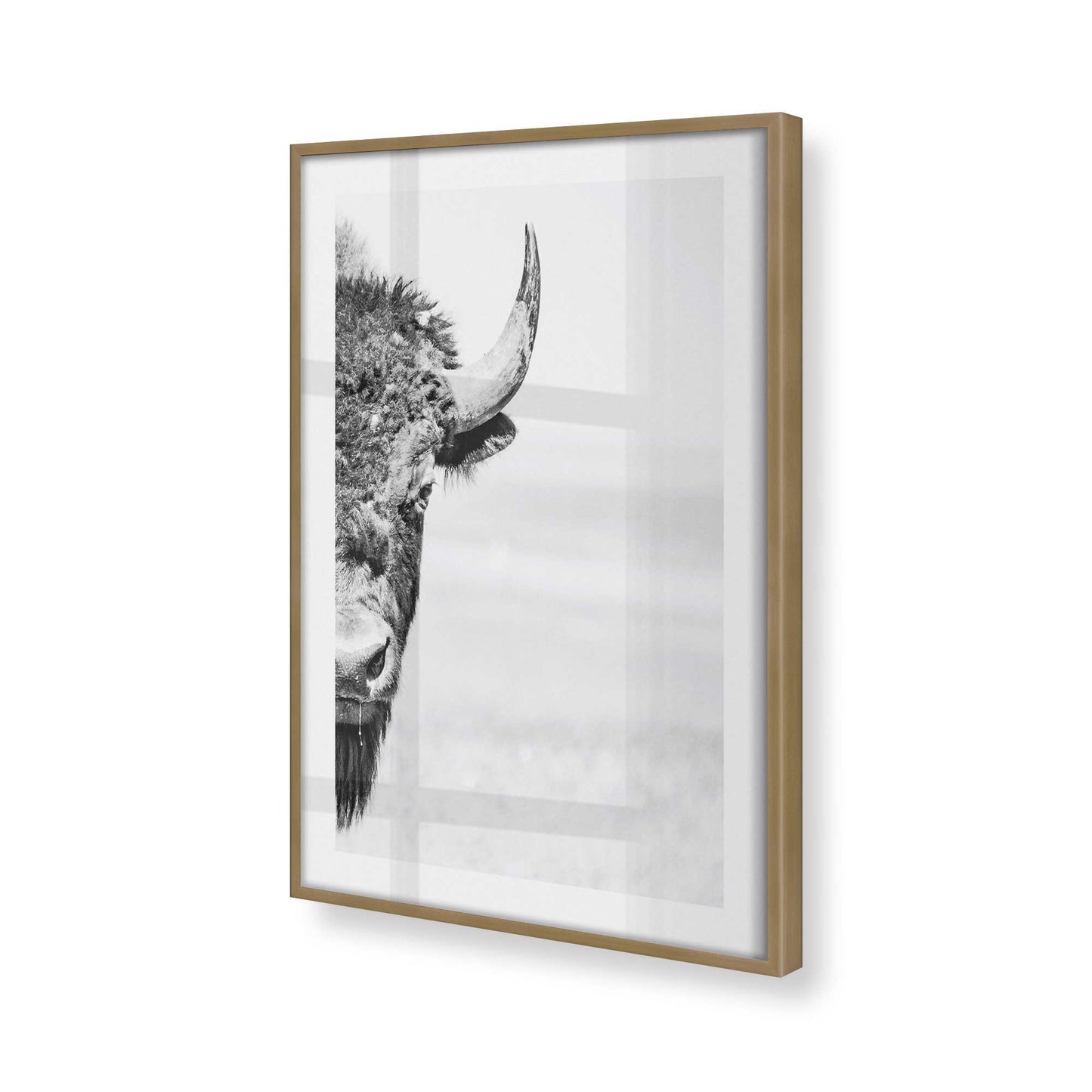 [Color:Brushed Gold] Picture of art in a Brushed Gold frame at an angle