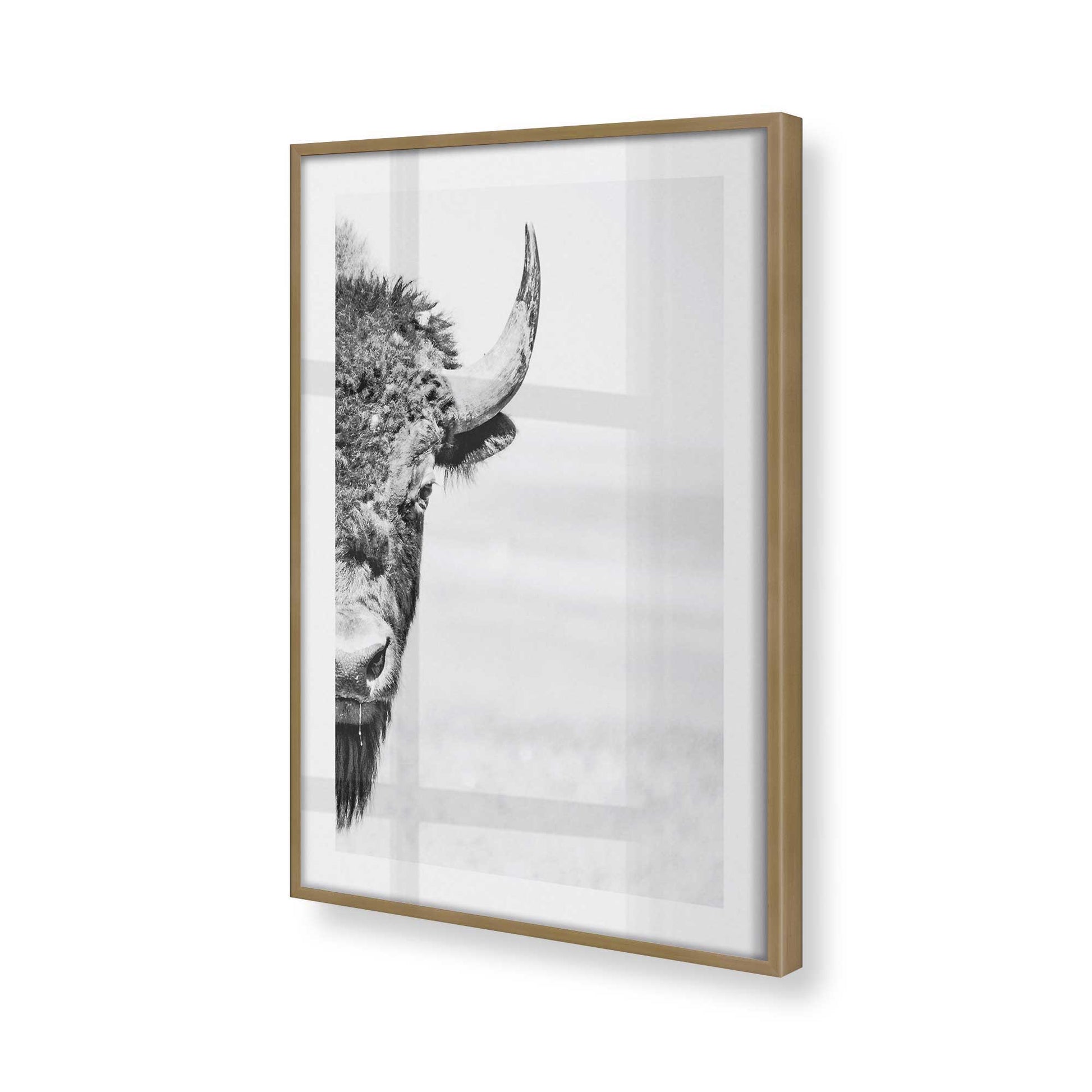 [Color:Brushed Gold] Picture of art in a Brushed Gold frame at an angle