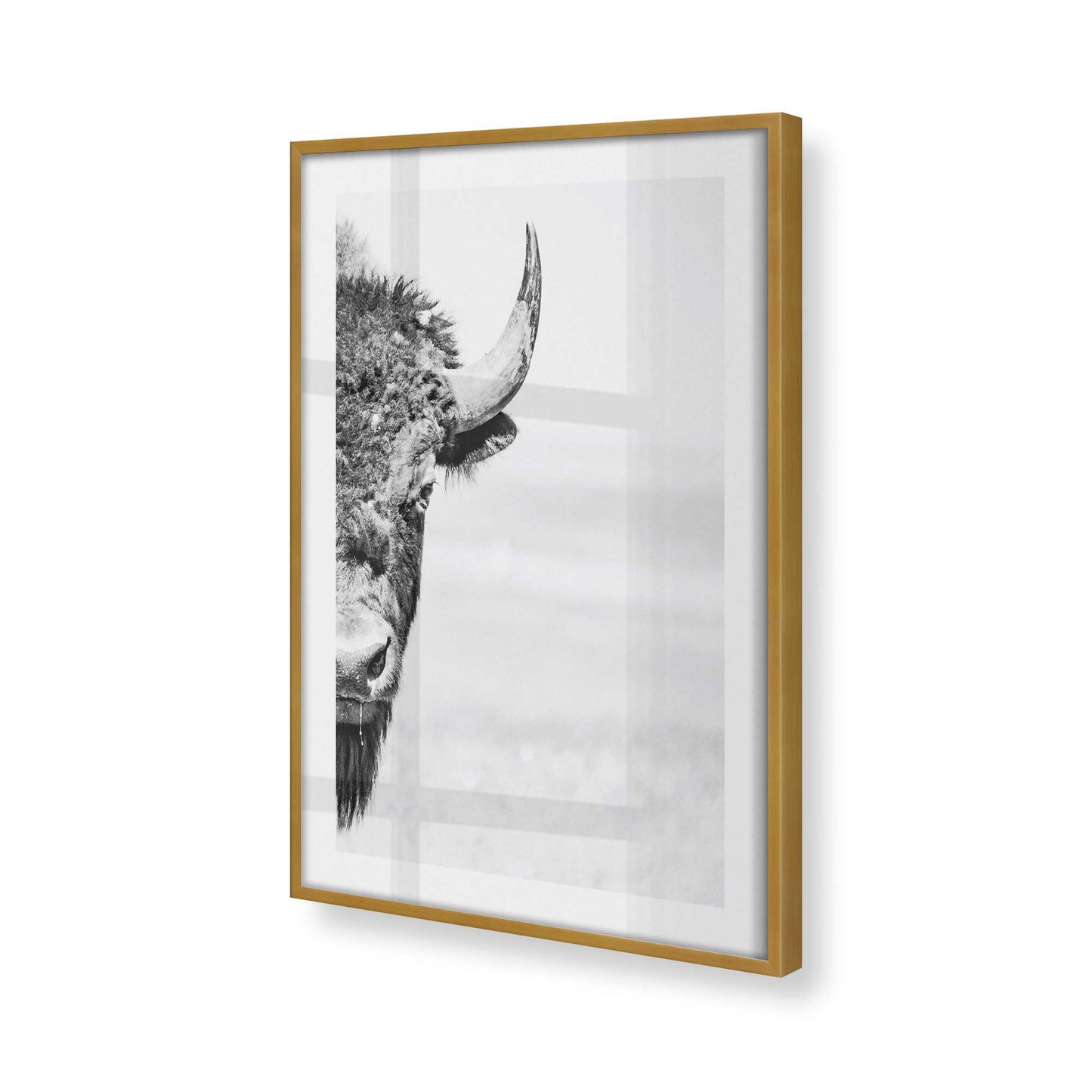 [Color:Polished Gold] Picture of art in a Polished Gold frame at an angle