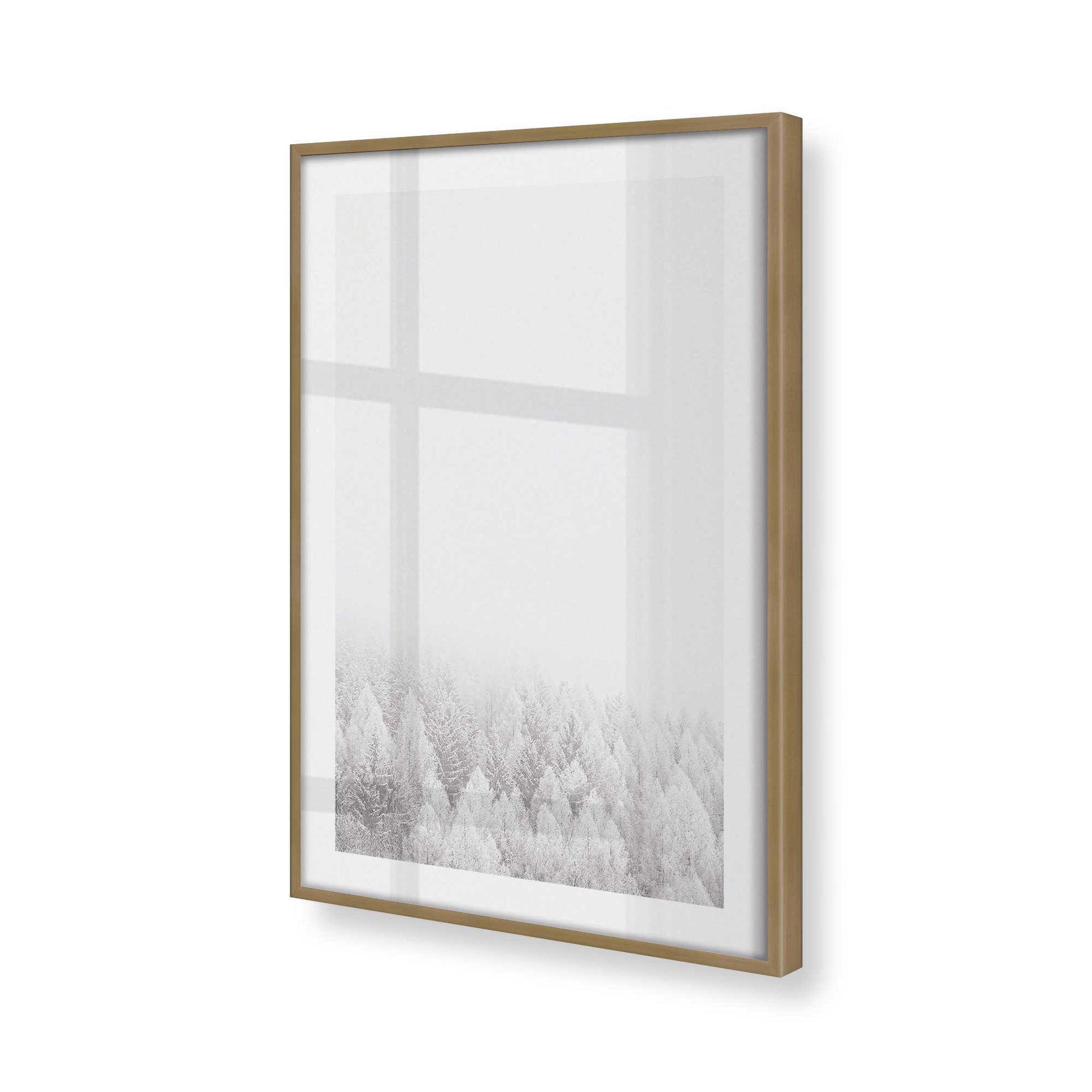 [Color:Brushed Gold] Picture of art in a Brushed Gold frame at an angle