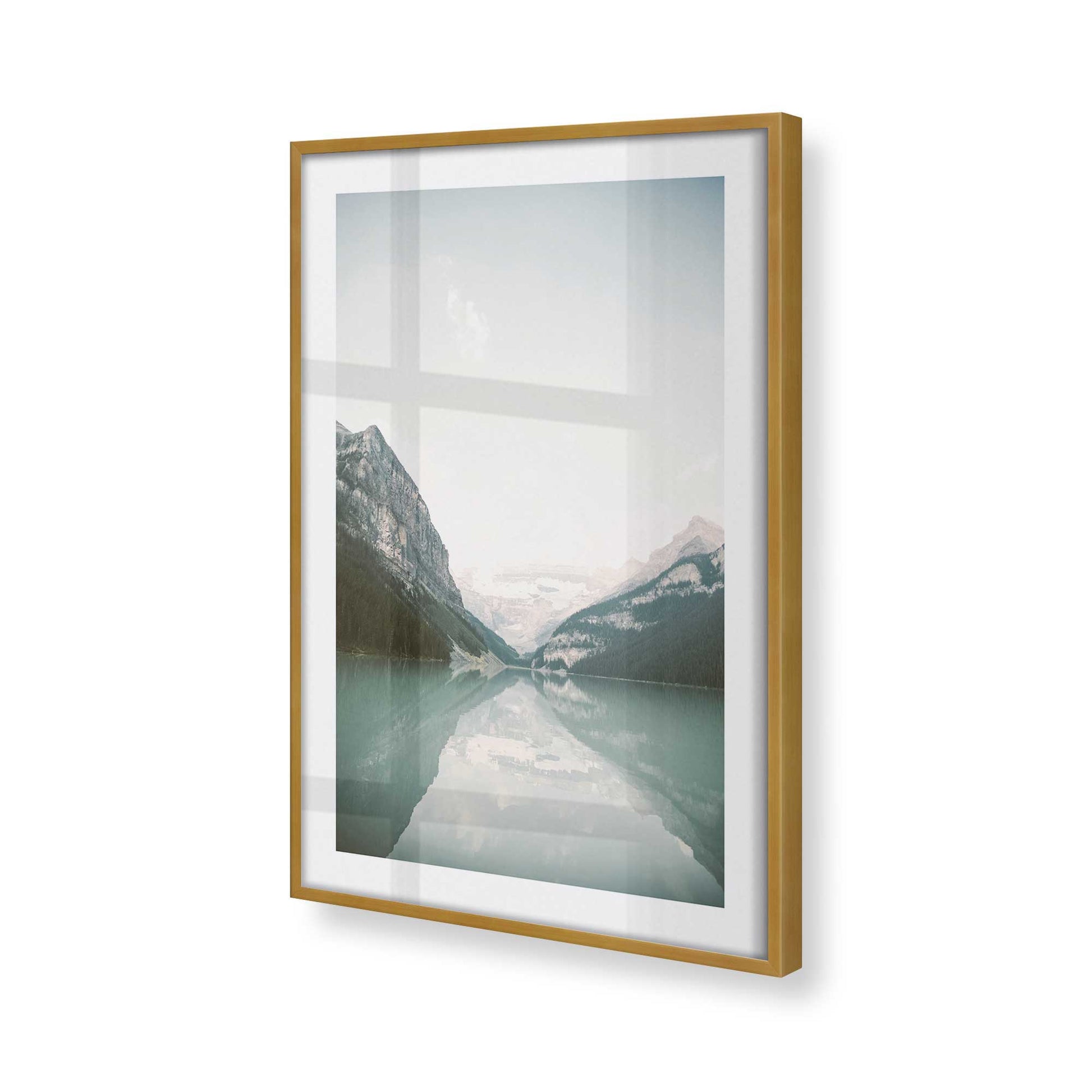 [Color:Polished Gold] Picture of art in a Polished Gold frame at an angle