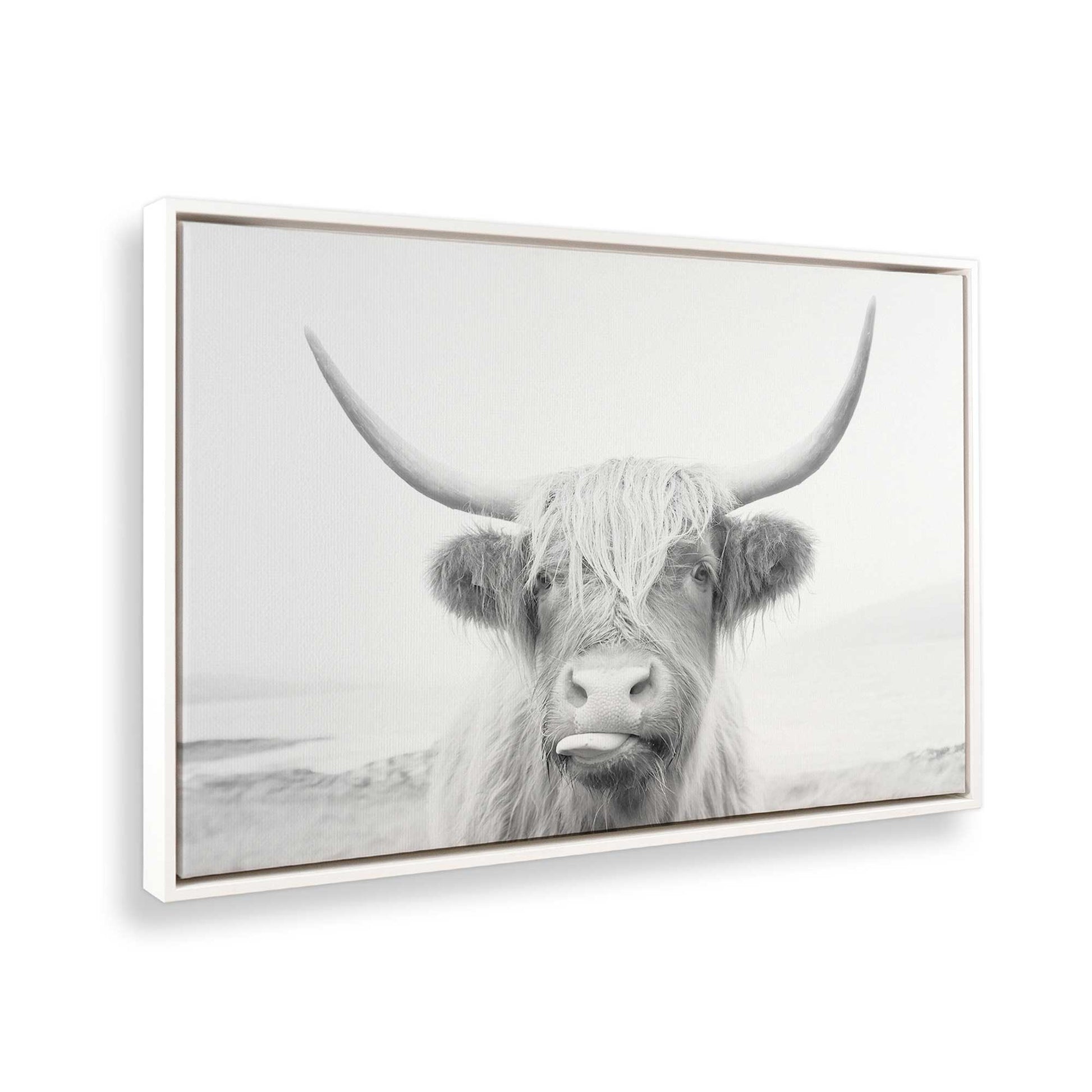 [Color:Opaque White] Picture of art in a White frame at an angle