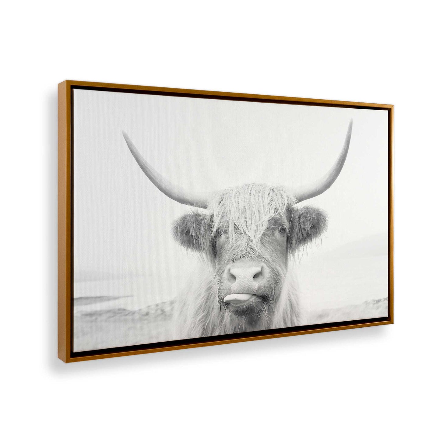 [Color:Polished Gold] Picture of art in a Polished Gold frame at an angle