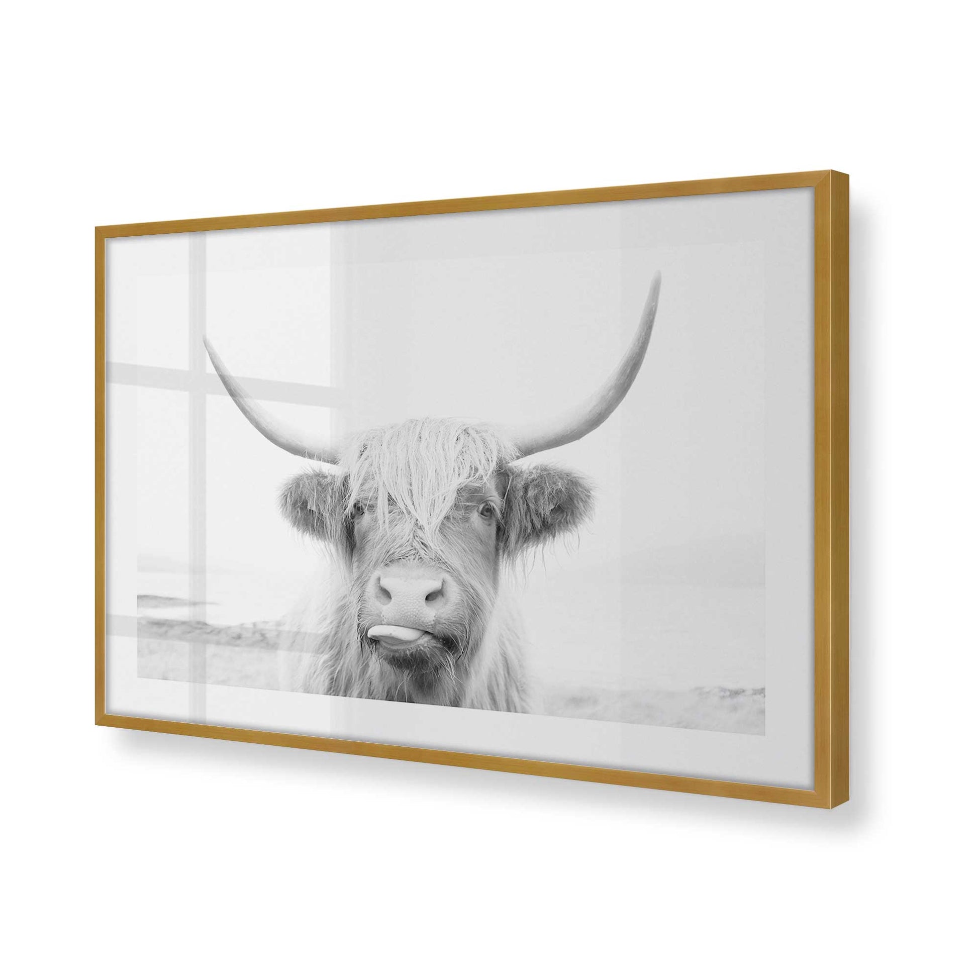 [Color:Polished Gold] Picture of art in a Polished Gold frame at an angle