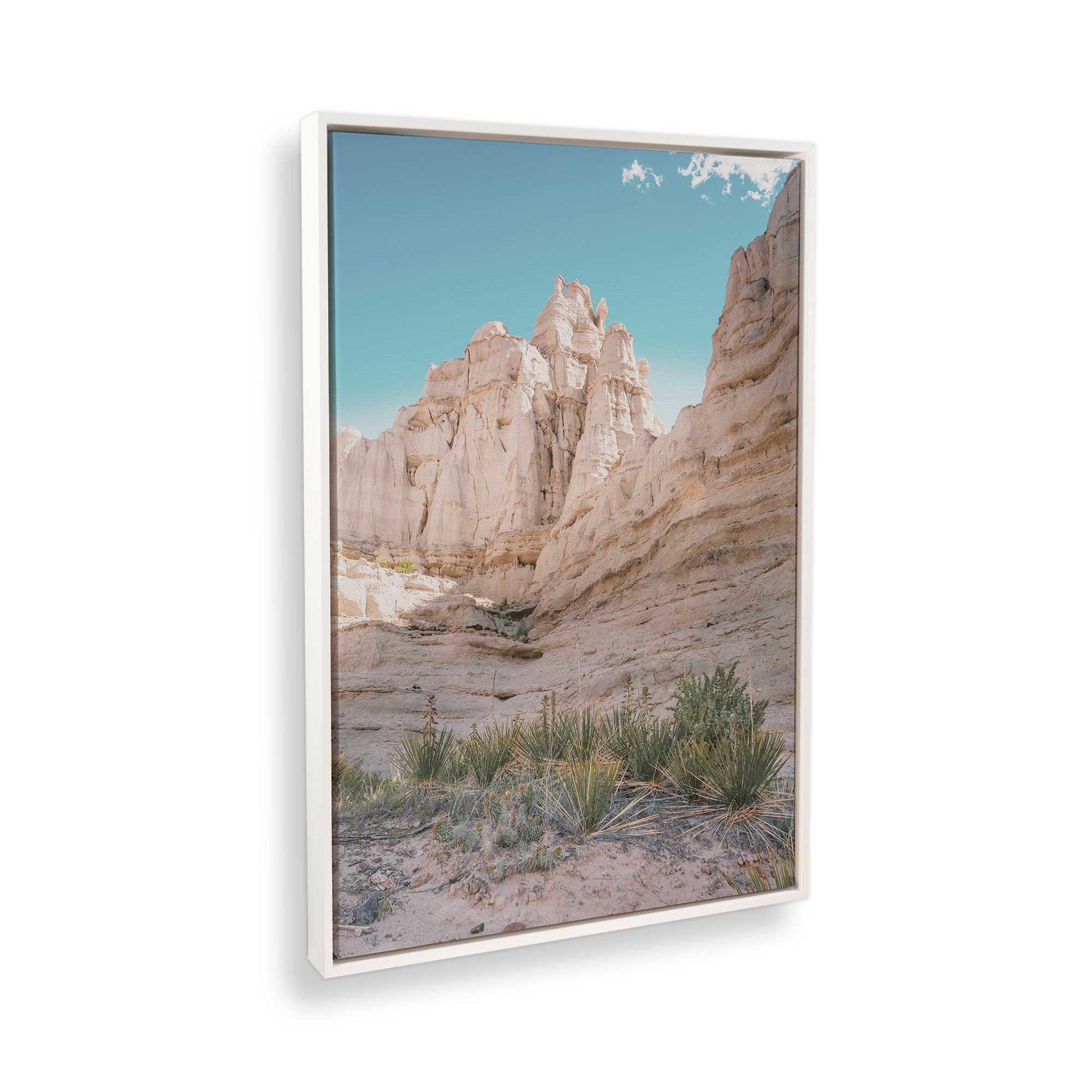 [Color:Opaque White] Picture of art in a White frame at an angle