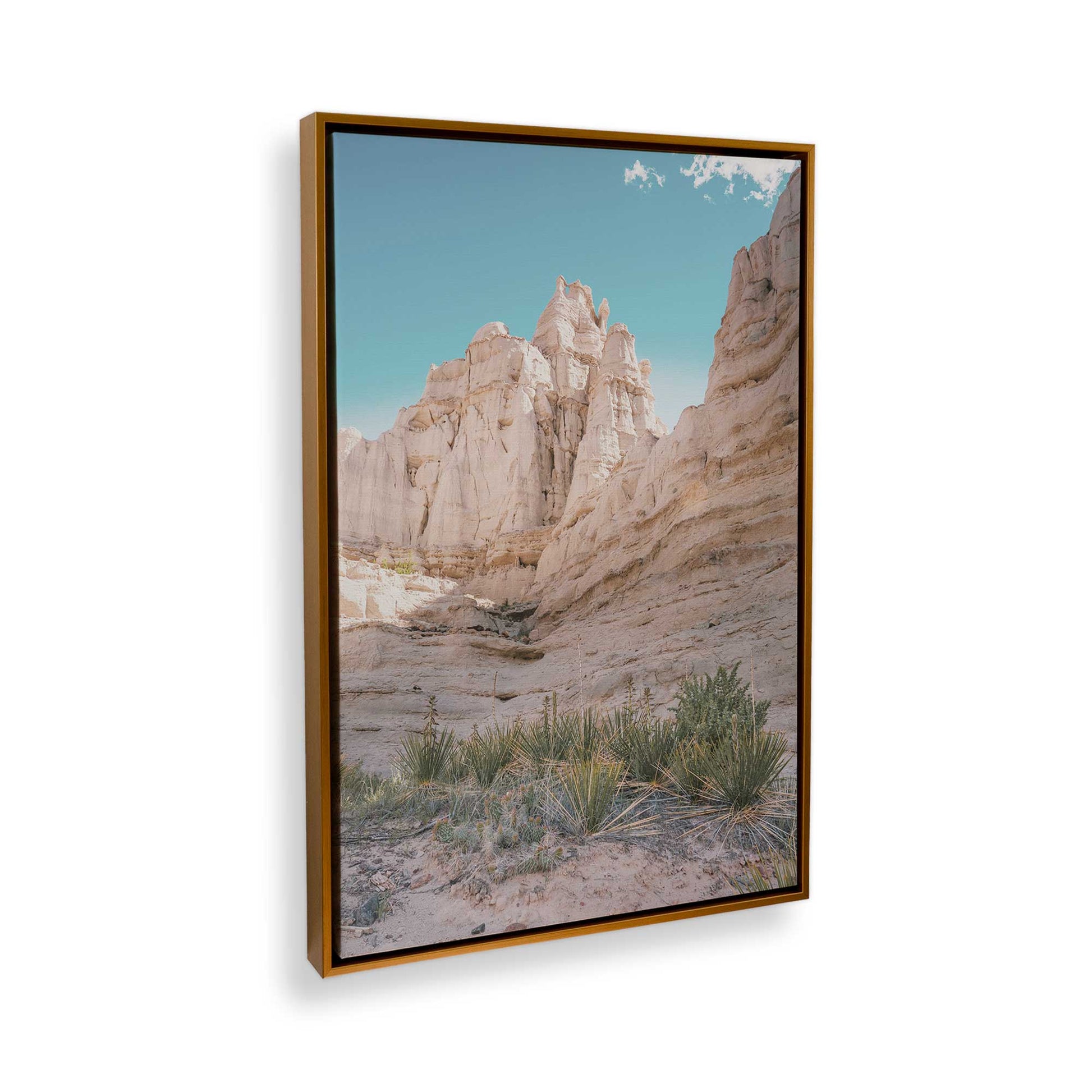 [Color:Polished Gold] Picture of art in a Polished Gold frame at an angle