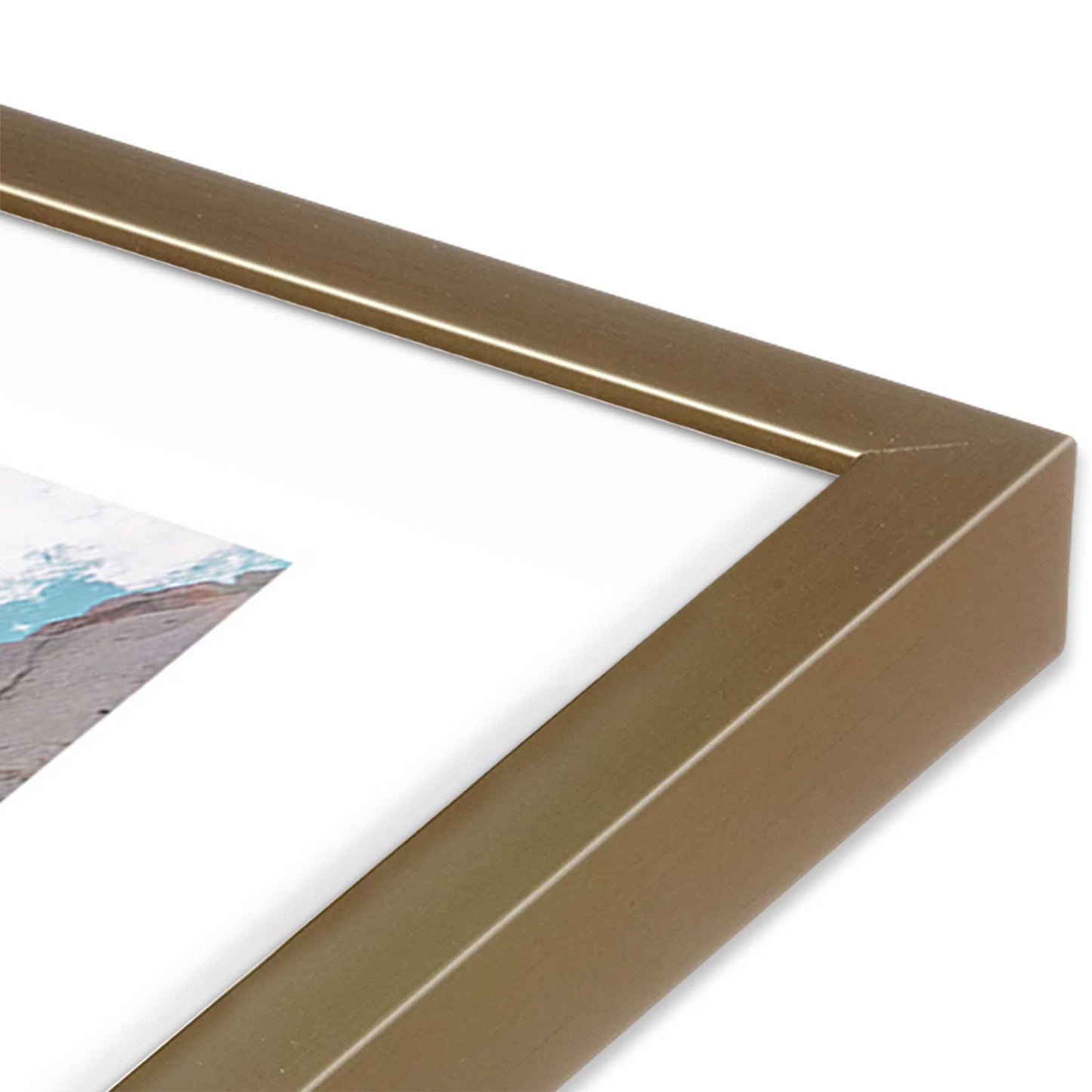 [Color:Brushed Gold] Picture of art in a Brushed Gold frame of the corner