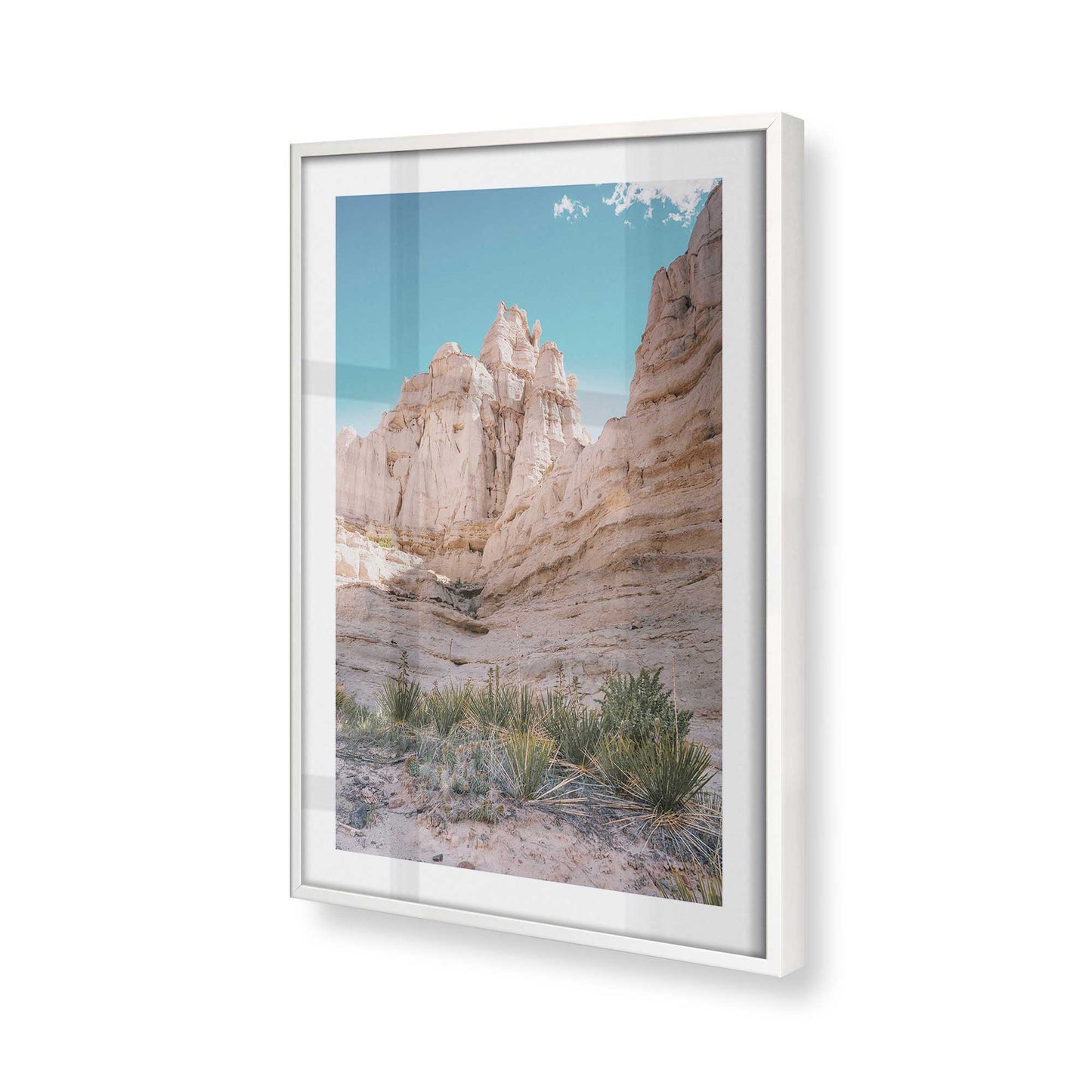 [Color:Opaque White] Picture of art in a Opaque White frame at an angle