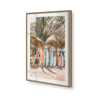 [Color:Brushed Gold] Picture of art in a Brushed Gold frame at an angle