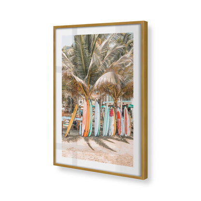 [Color:Polished Gold] Picture of art in a Polished Gold frame at an angle