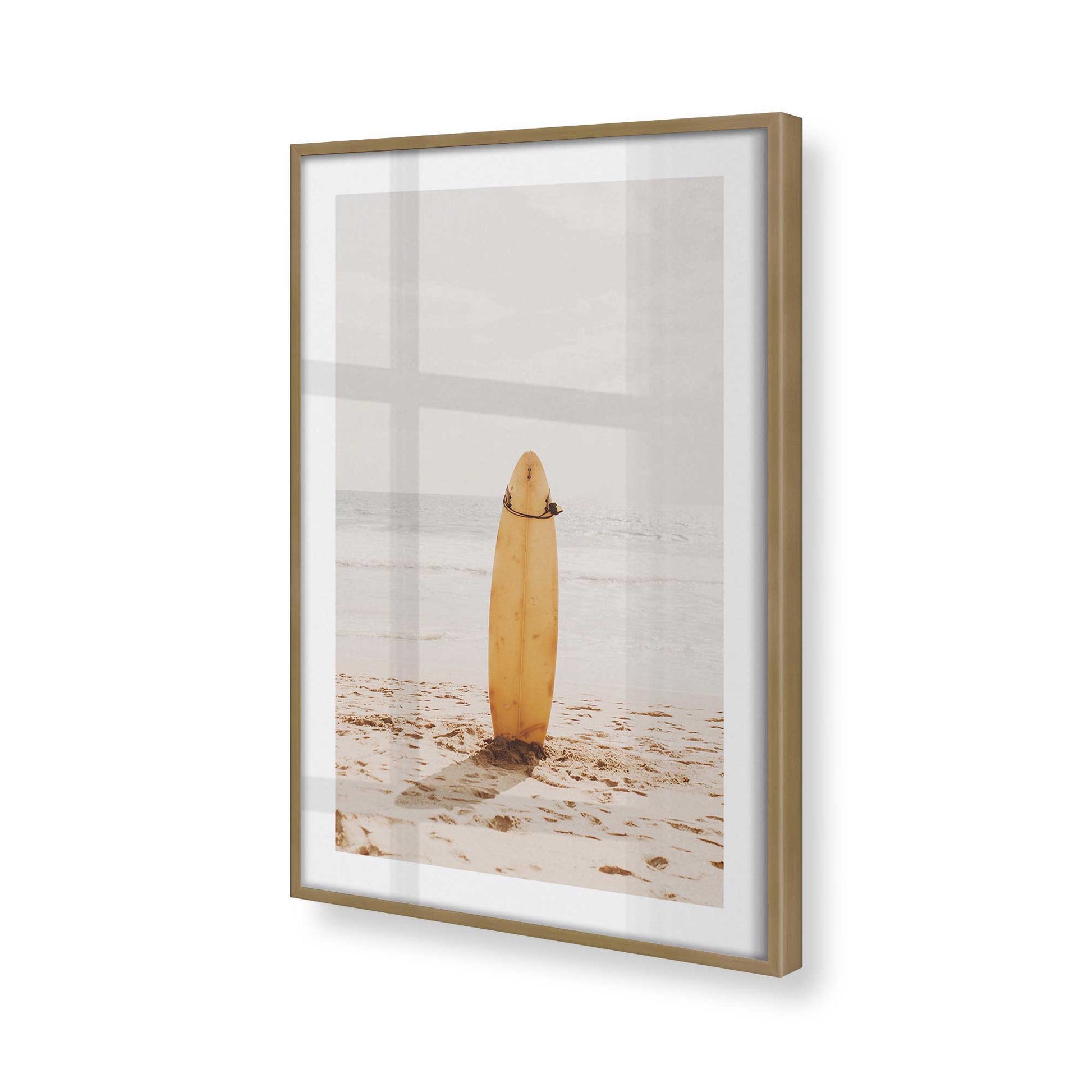 [Color:Brushed Gold] Picture of art in a Brushed Gold frame at an angle