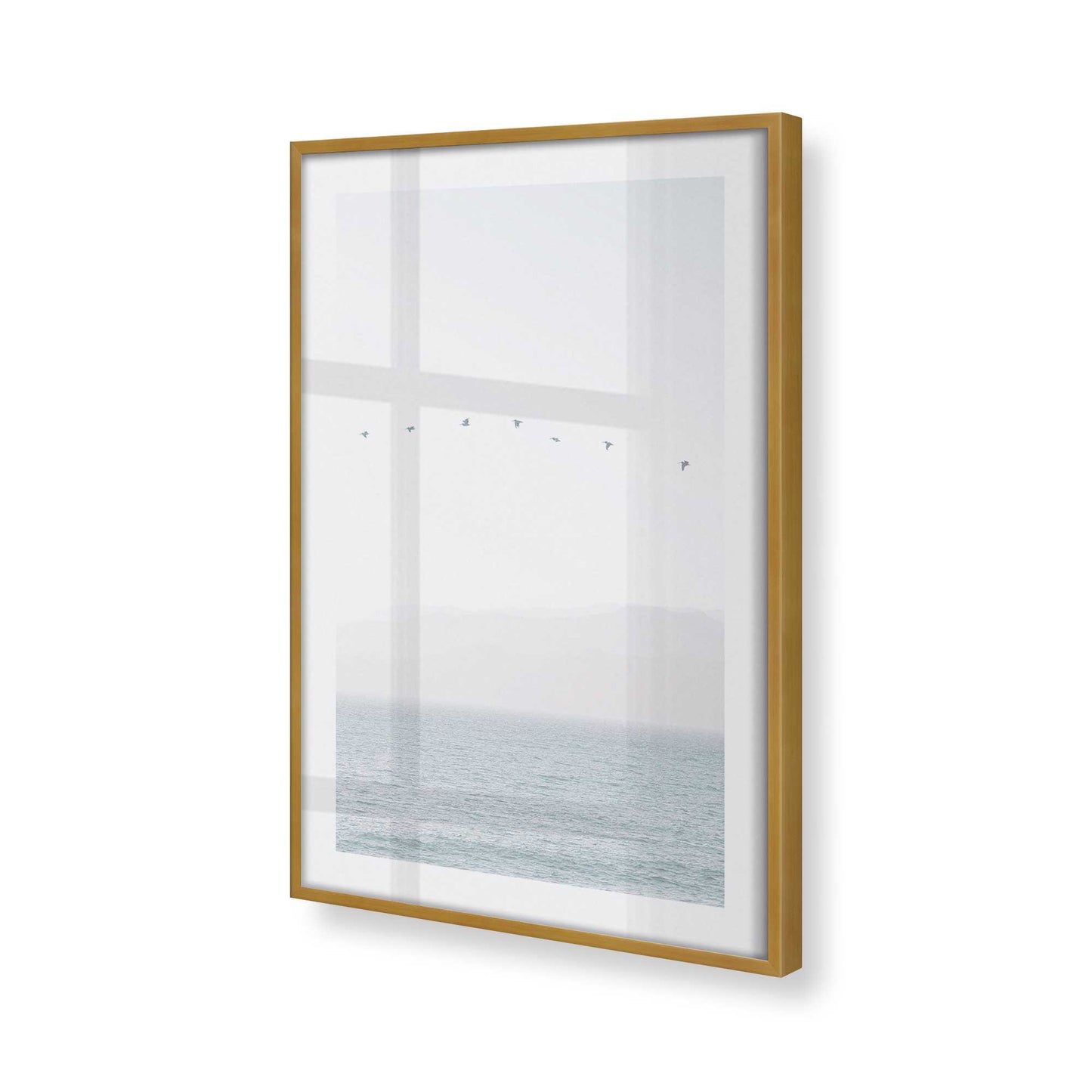 [Color:Polished Gold] Picture of art in a Polished Gold frame at an angle