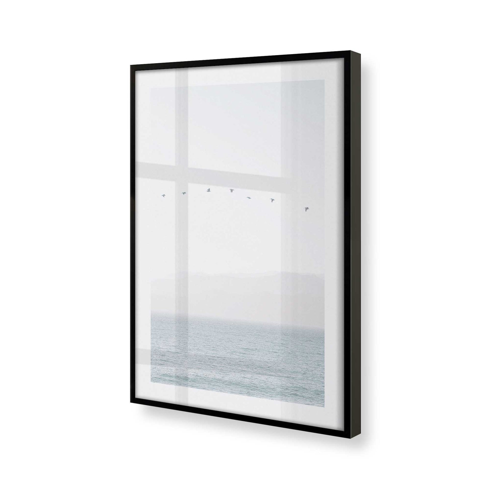 [Color:Satin Black] Picture of art in a Satin Black frame at an angle