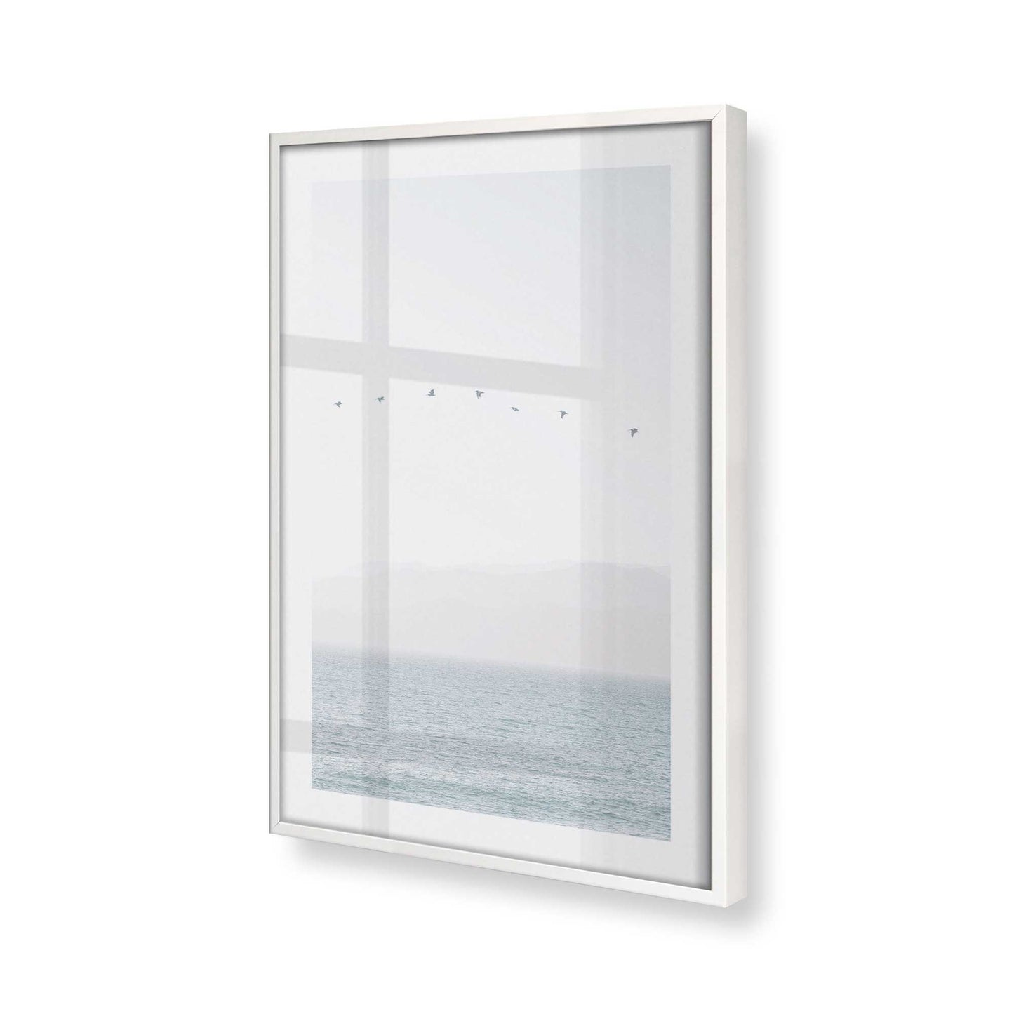 [Color:Opaque White] Picture of art in a Opaque White frame at an angle