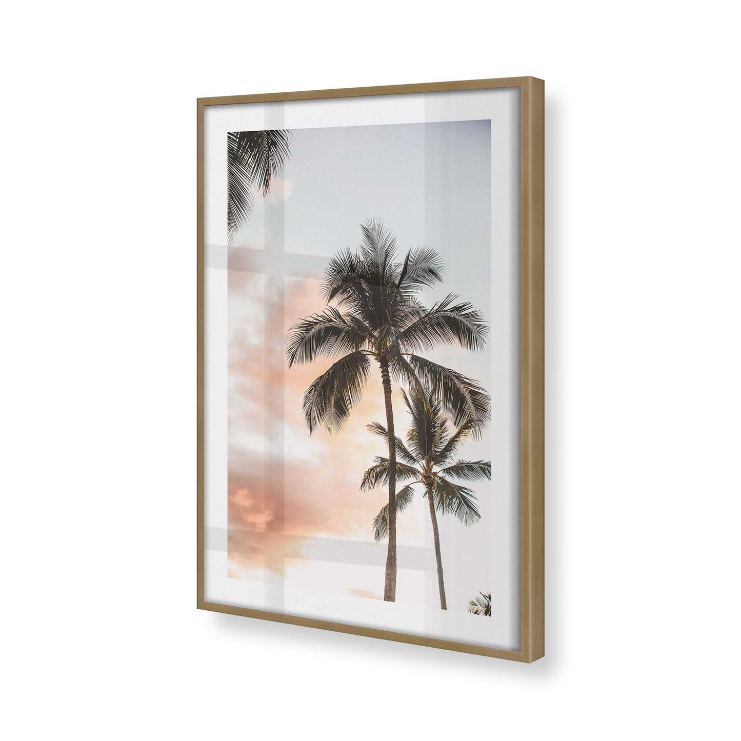 [Color:Brushed Gold] Picture of art in a Brushed Gold frame at an angle